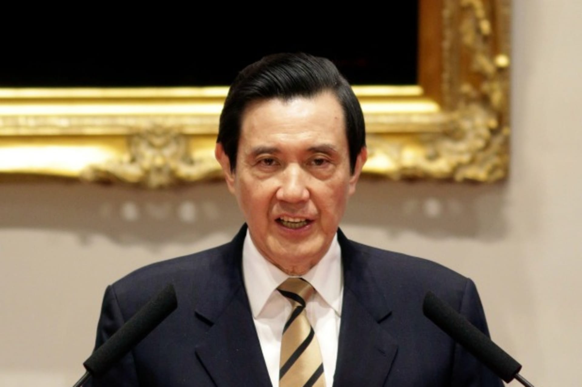 <p>Taiwan’s President Ma Ying-jeou speaks during a news conference about protesters’ occupation of Taiwan’s legislature, at the Presidential Office in Taipei on March 23, 2014. (Minshen Li/Courtesy Reuters)</p>
