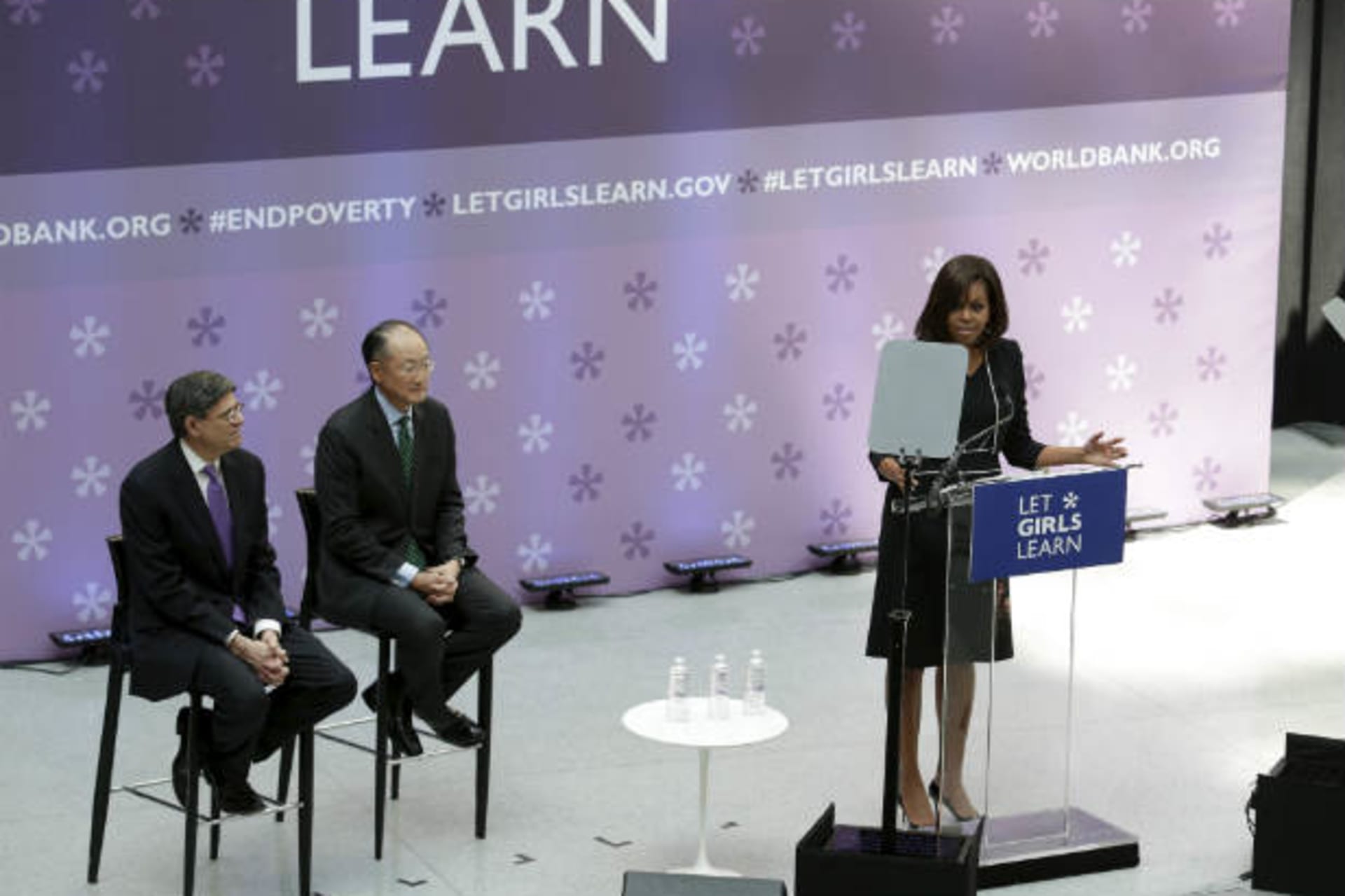 <p>Michelle Obama girls education world bank kim</p>
