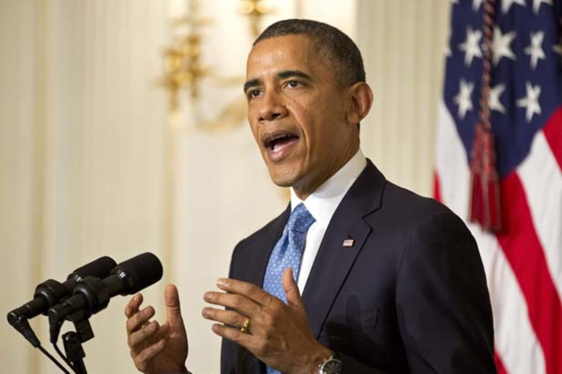 <p>President Barack Obama speaks on November 23, 2013 about the nuclear deal with Iran. (Joshua Roberts/Courtesy Reuters)</p>
