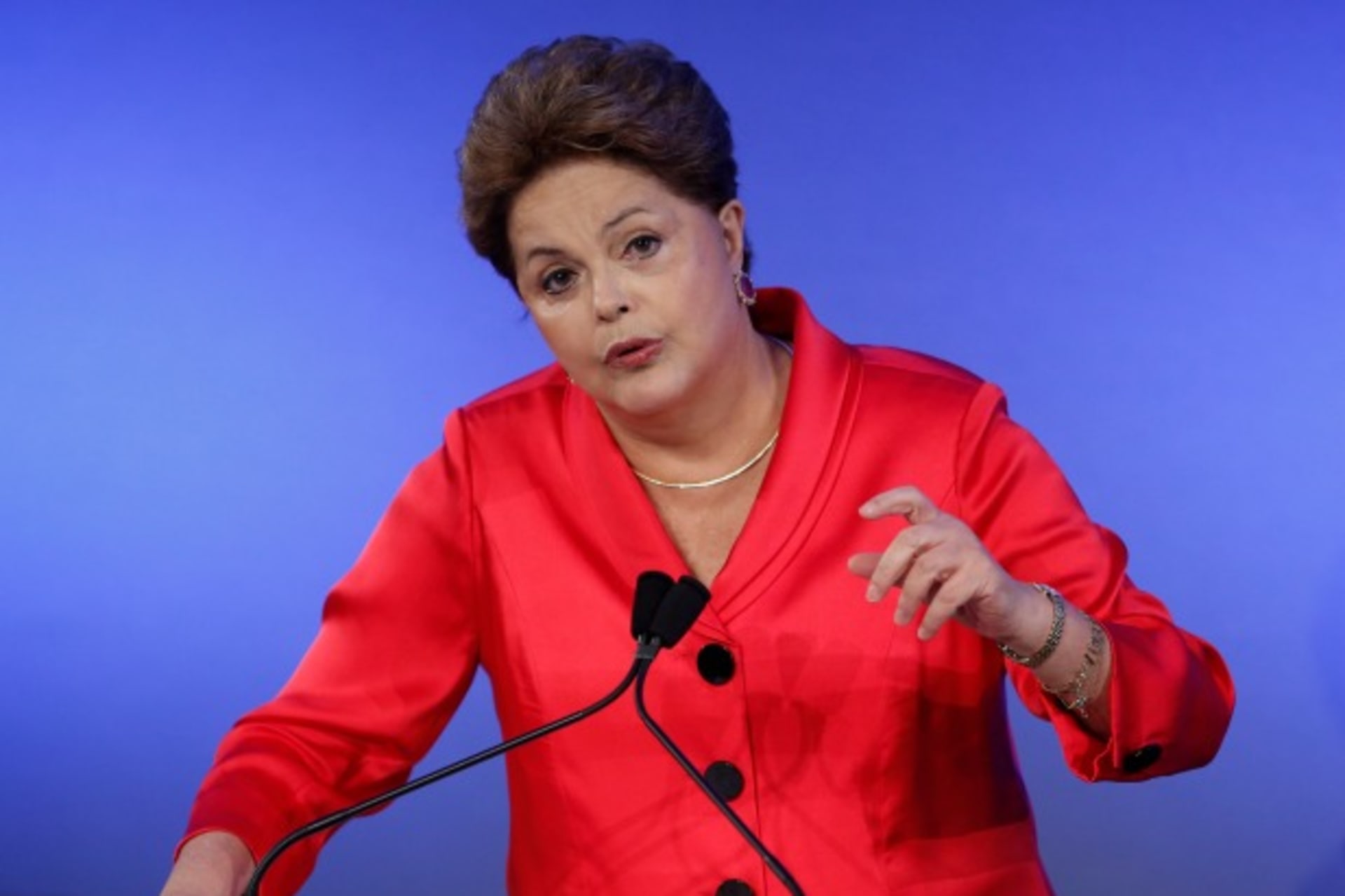 <p>Dilma Rousseff, President of Brazil, delivers a speech at the Brazil Infrastructure Opportunity event in New York, September 25, 2013. Rousseff is in New York for the United Nations General Assembly. (Chip East/Courtesy Reuters)</p>
