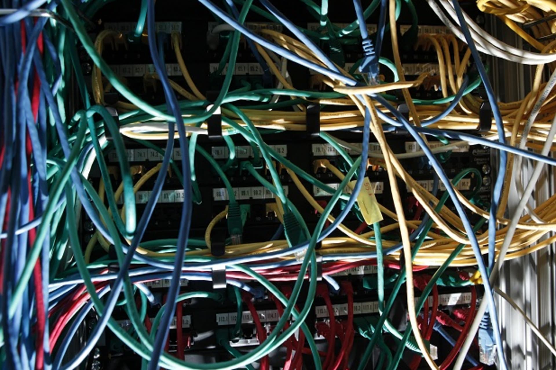 Internet cables are seen at a server room in this picture illustration taken in Warsaw