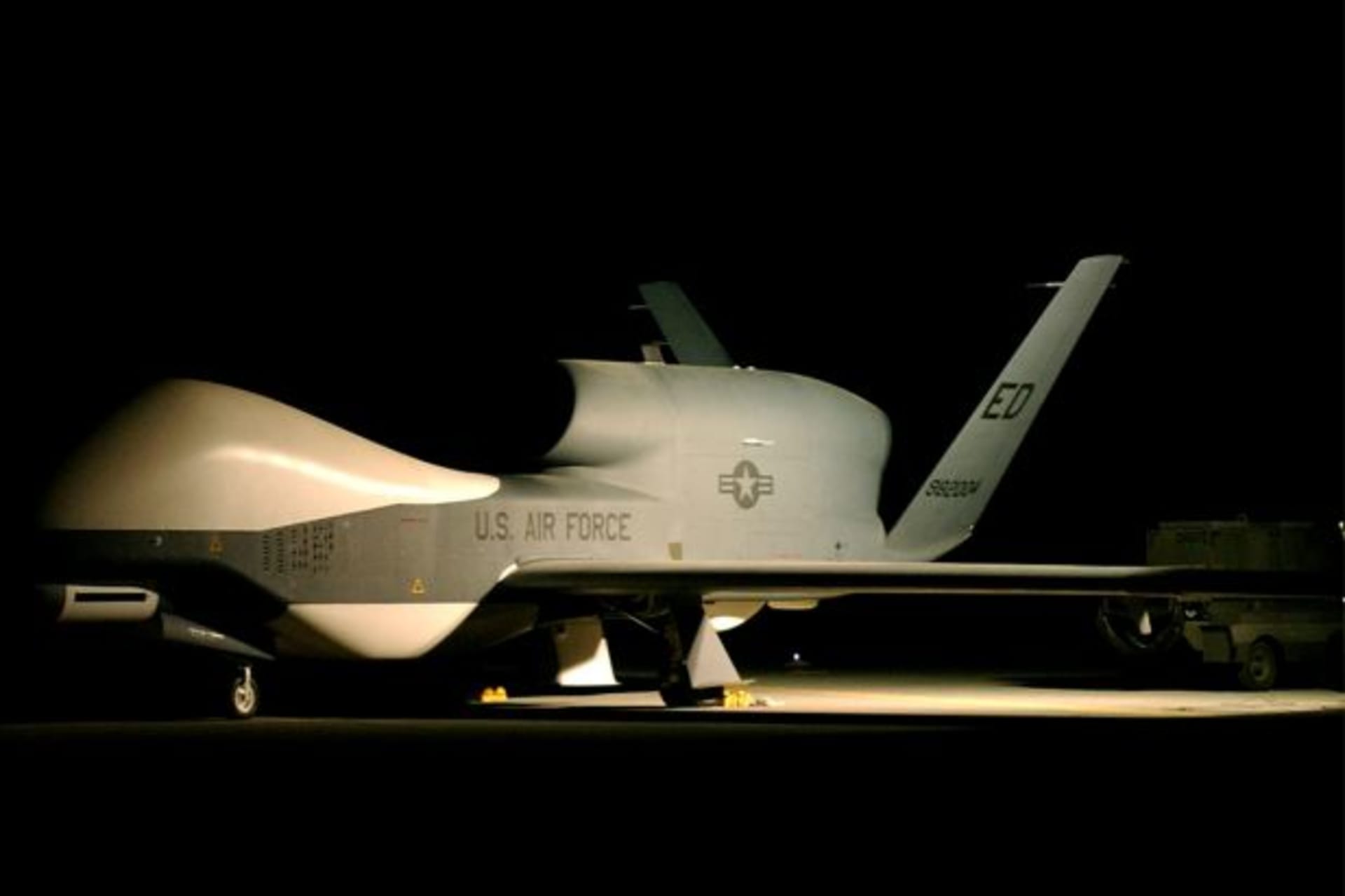 <p>The RQ-4A Global Hawk at a forward-deployed location (Staff Sgt. Reynaldo Ramon ME/Courtesy Reuters).</p>
