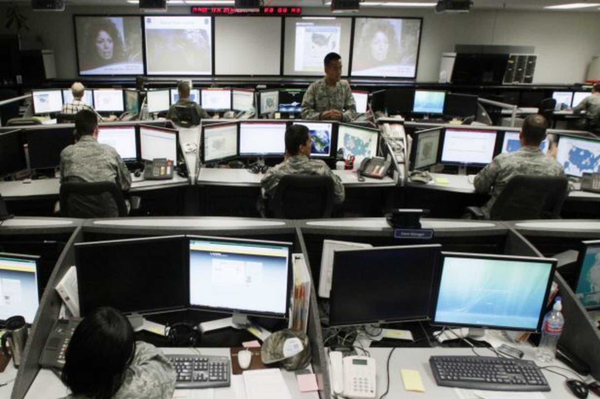 <p>Air Force Space Command Network Operations and Security Center at Peterson Air Force Base in Colorado Springs (Rick Wilking/Courtesy Reuters).</p>
