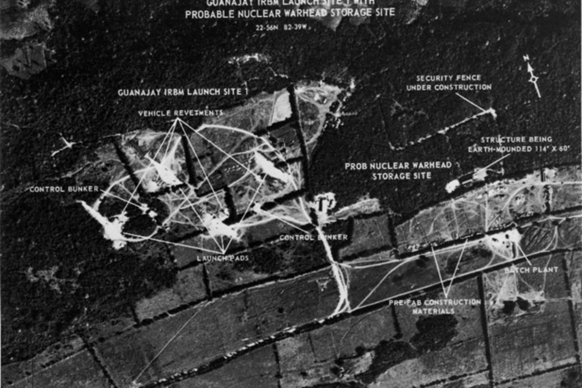 <p>A U-2 photograph of Soviet IRBMs in Cuba, October 17, 1962. (Dino A. Brugioni Collection, The National Security Archive, Washington, DC)</p>
