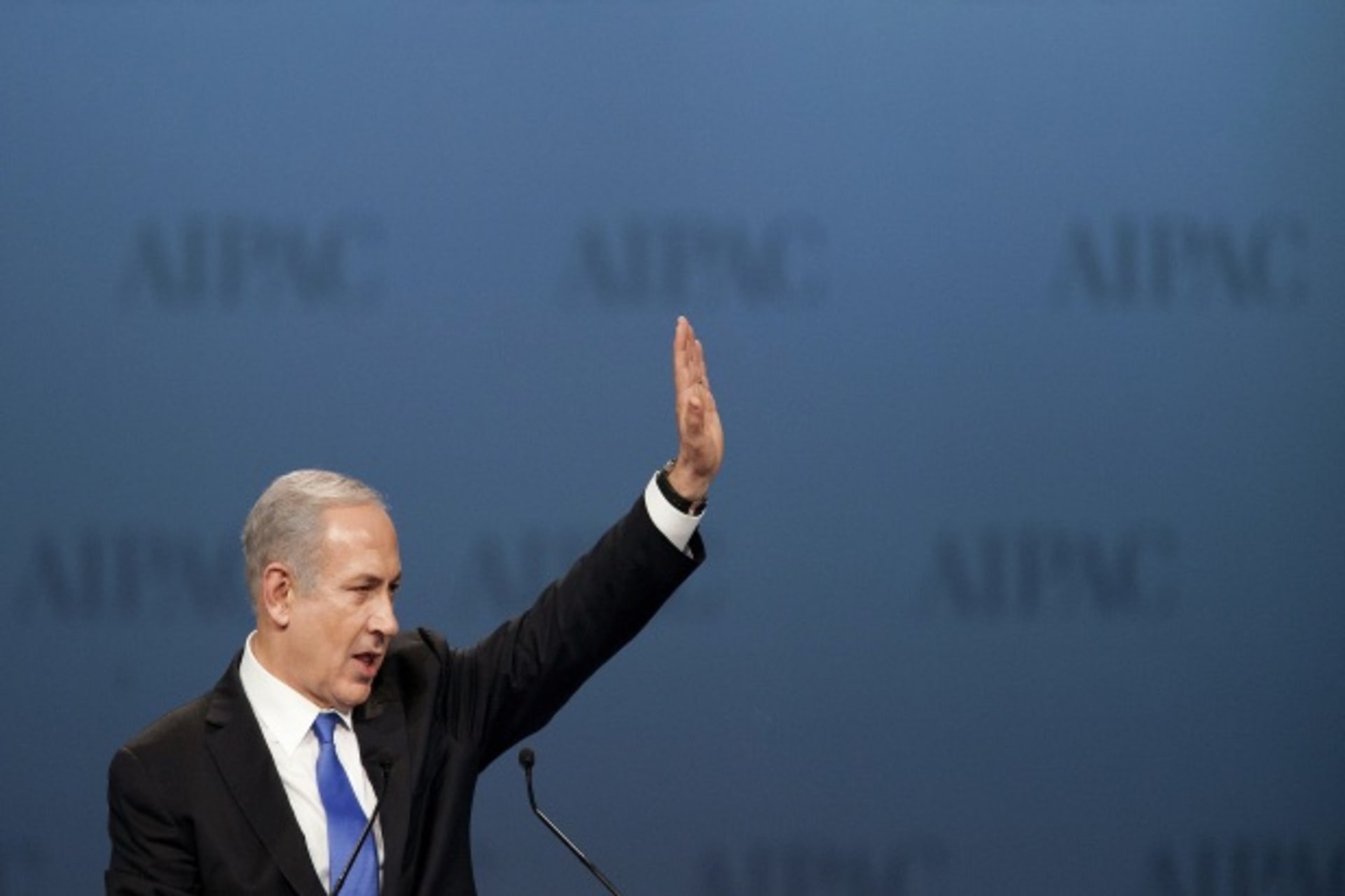 <p>Israeli prime minister Benjamin Netanyahu speaks to the American Israel Public Affairs Committee (AIPAC) policy conference in Washington, DC (Joshua Roberts/Courtesy Reuters).</p>
