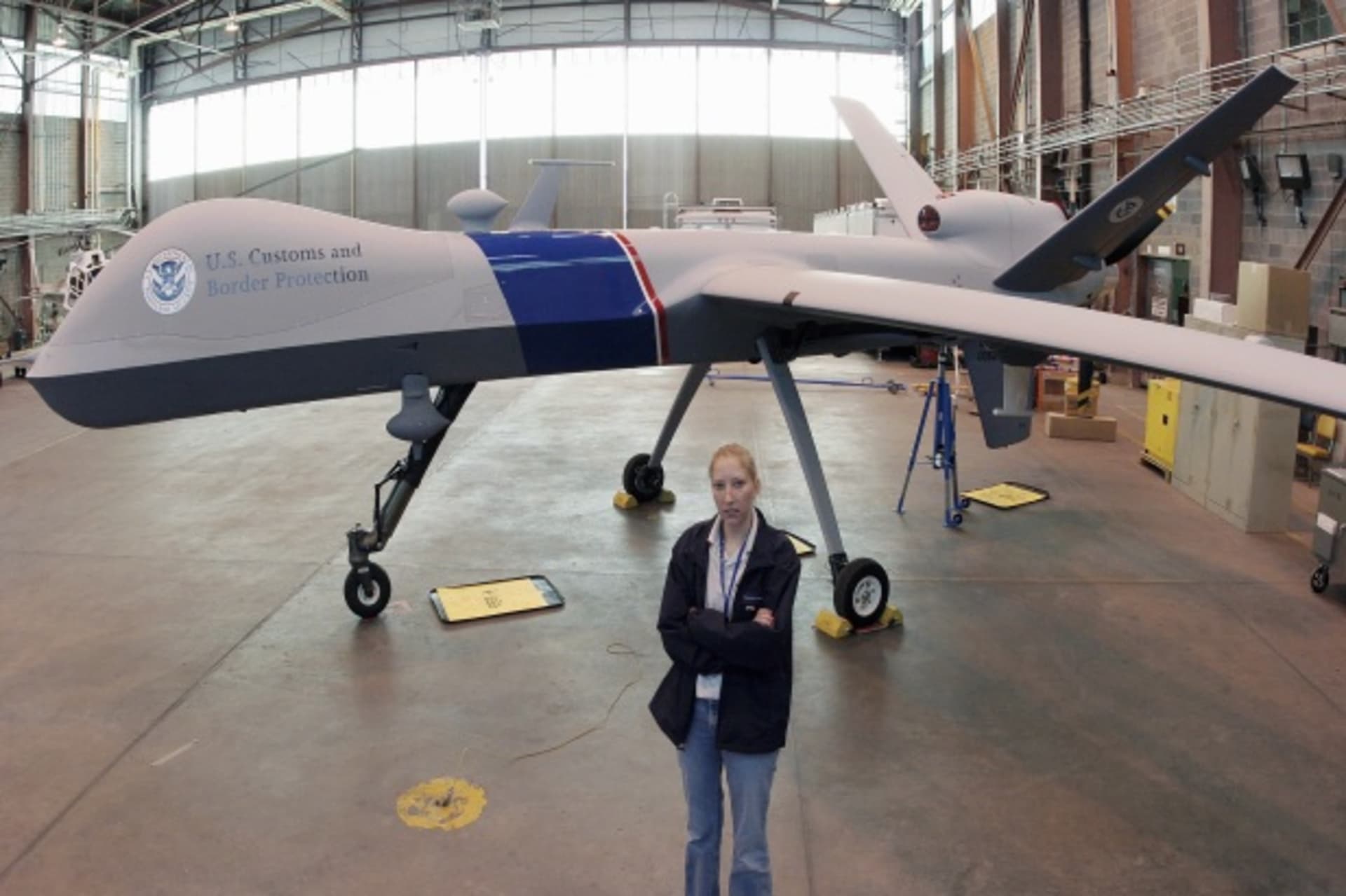 <p>The MQ-9 Predator B unmanned drone at Fort Huachuca, Arizona (Jeff Topping/Courtesy Reuters).</p>

