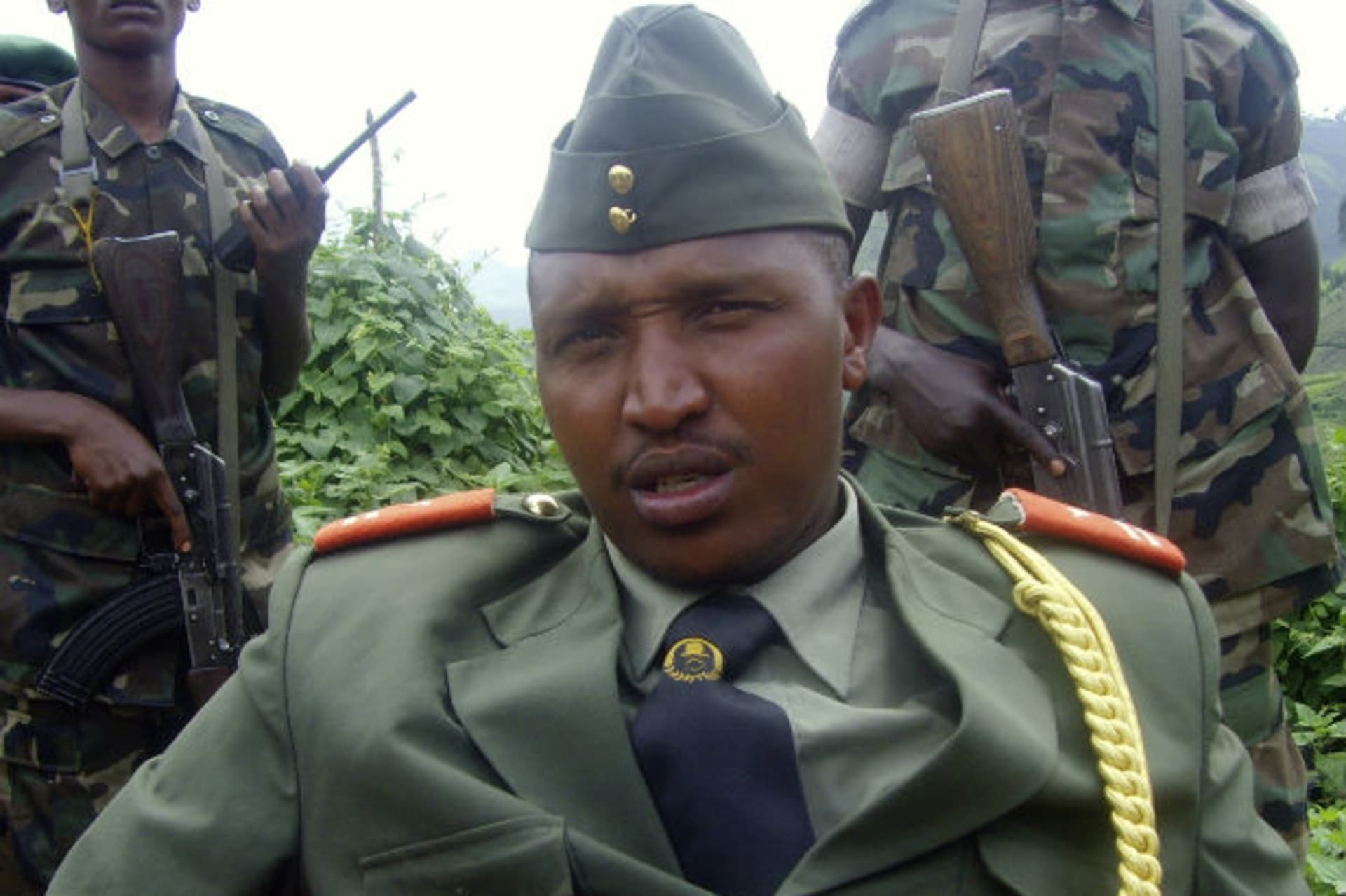 General Bosco Ntaganda addresses a news conference in Kabati, a village located in Congo's eastern North Kivu province, January 8, 2009.