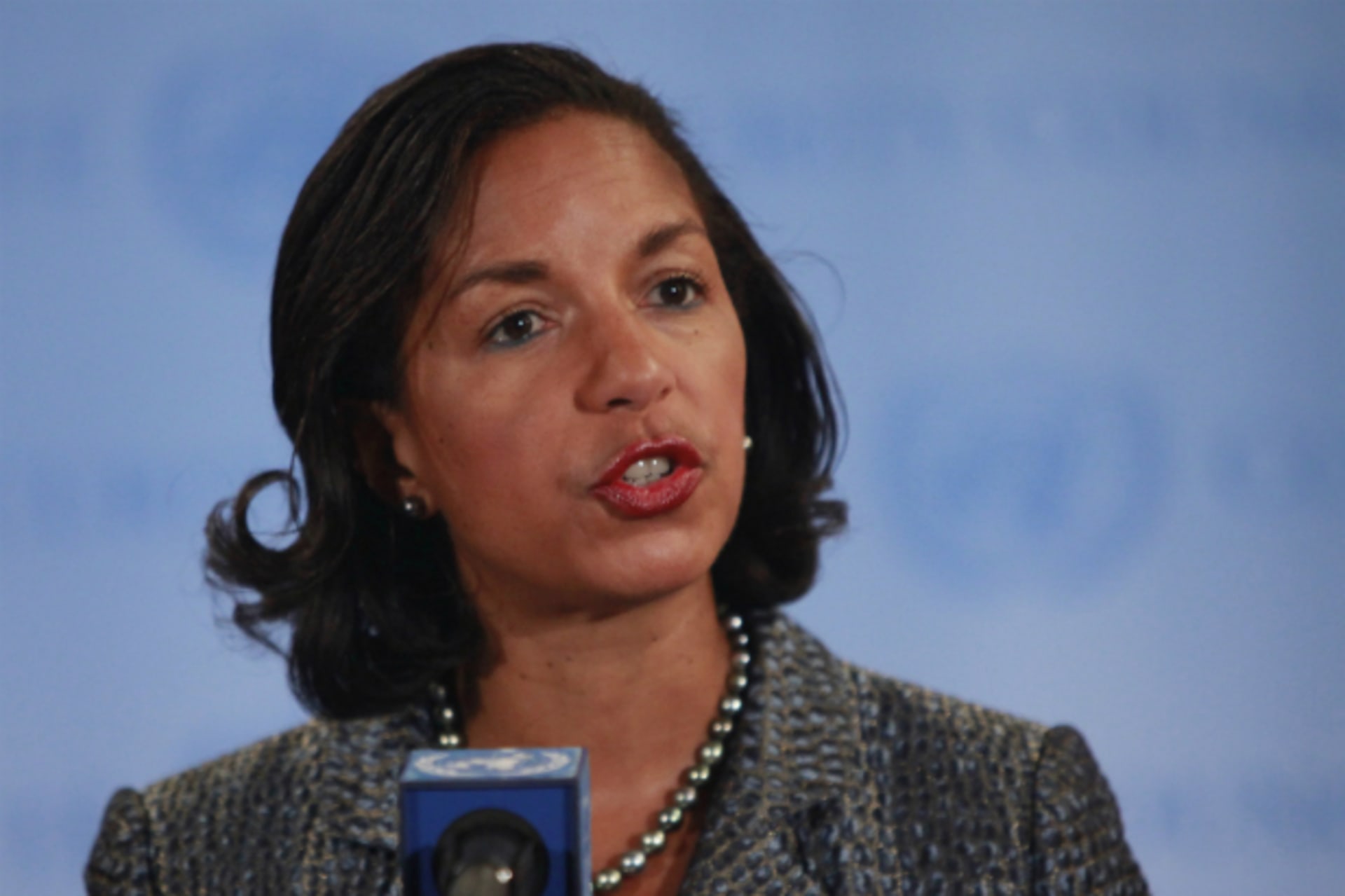 U.S. ambassador to the UN Susan Rice speaks to the media after Security Council consultations at the UN in NY_Reuters_Allison Joyce