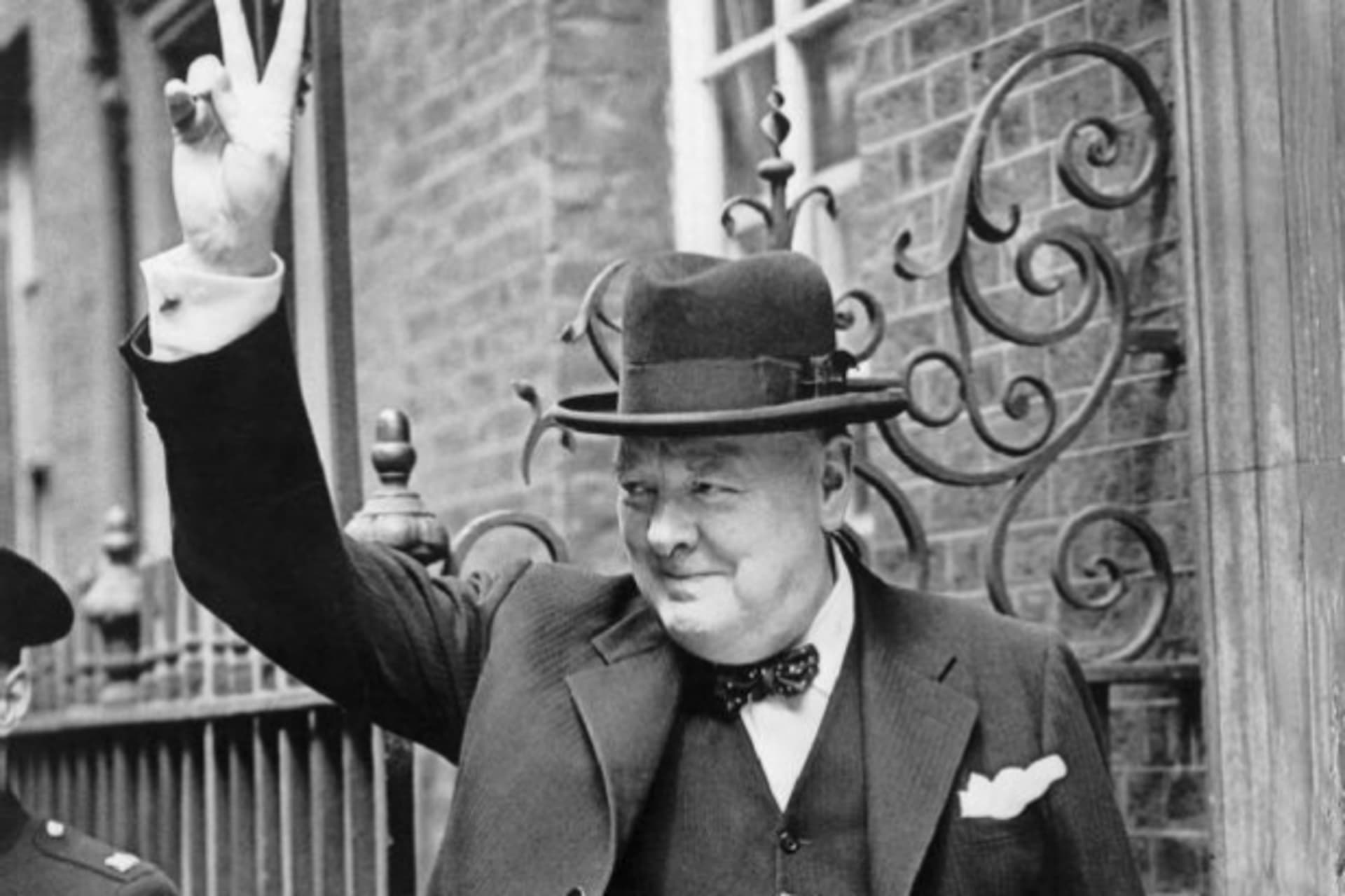 <p>Winston Churchill in Downing Street. (U.K. Ministry of Information / Imperial War Museum, London)</p>
