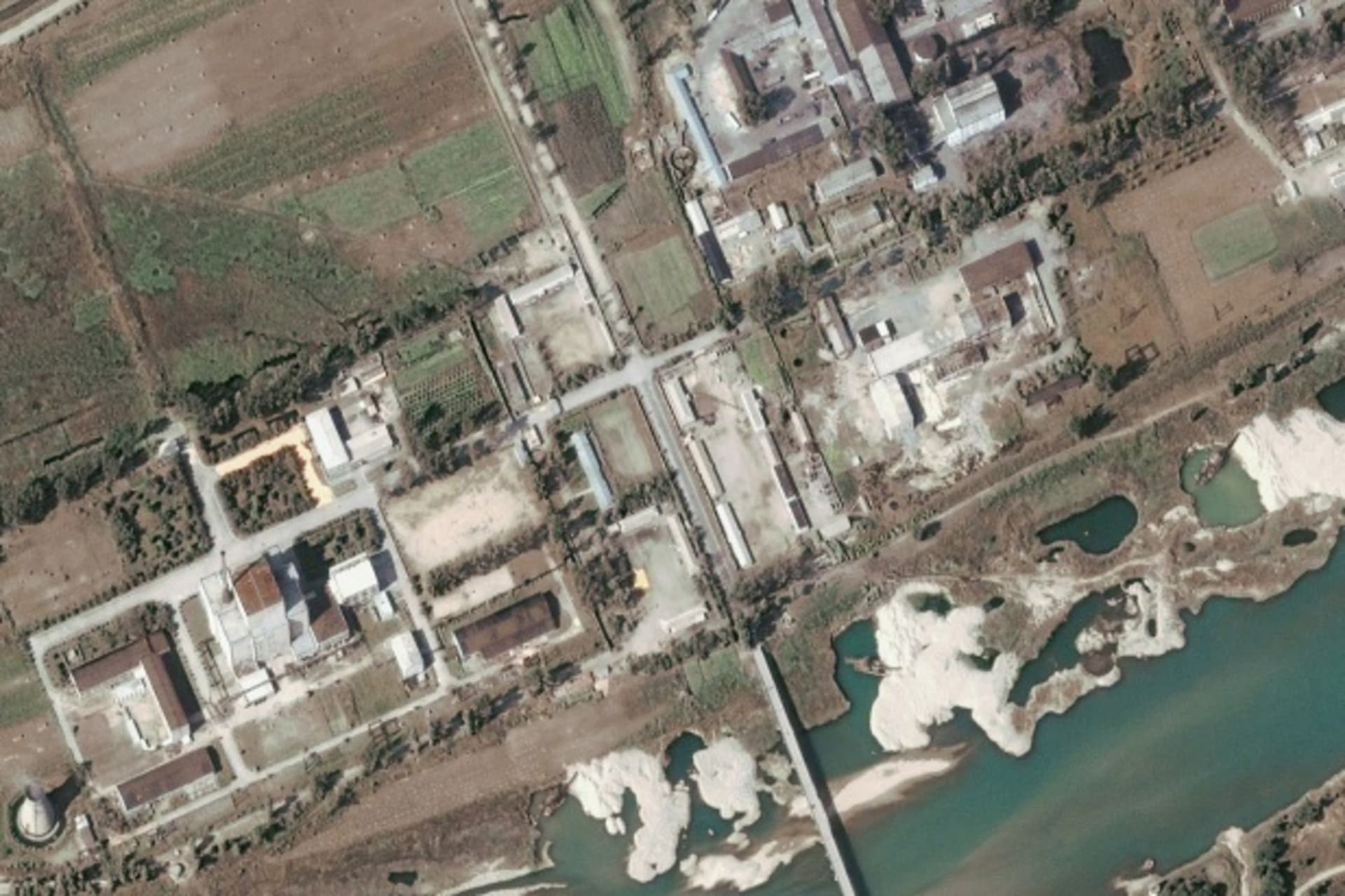 <p>A satellite image of the nuclear facility in Yongbyon, North Korea, in 2006.</p>
