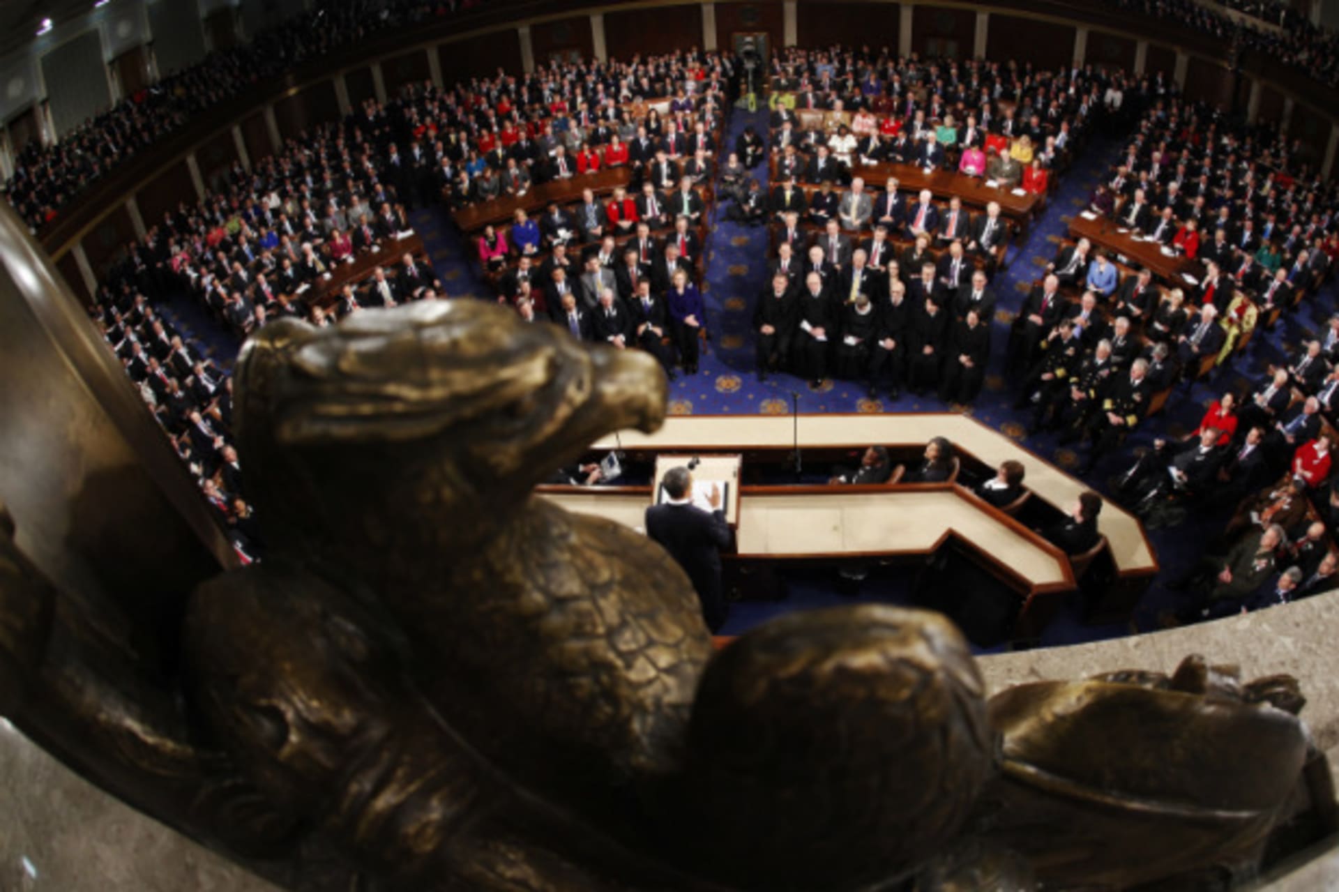<p>President Obama speaks during last year’s State of the Union address in January, 2011 (Jim Young/courtesy Reuters).</p>
