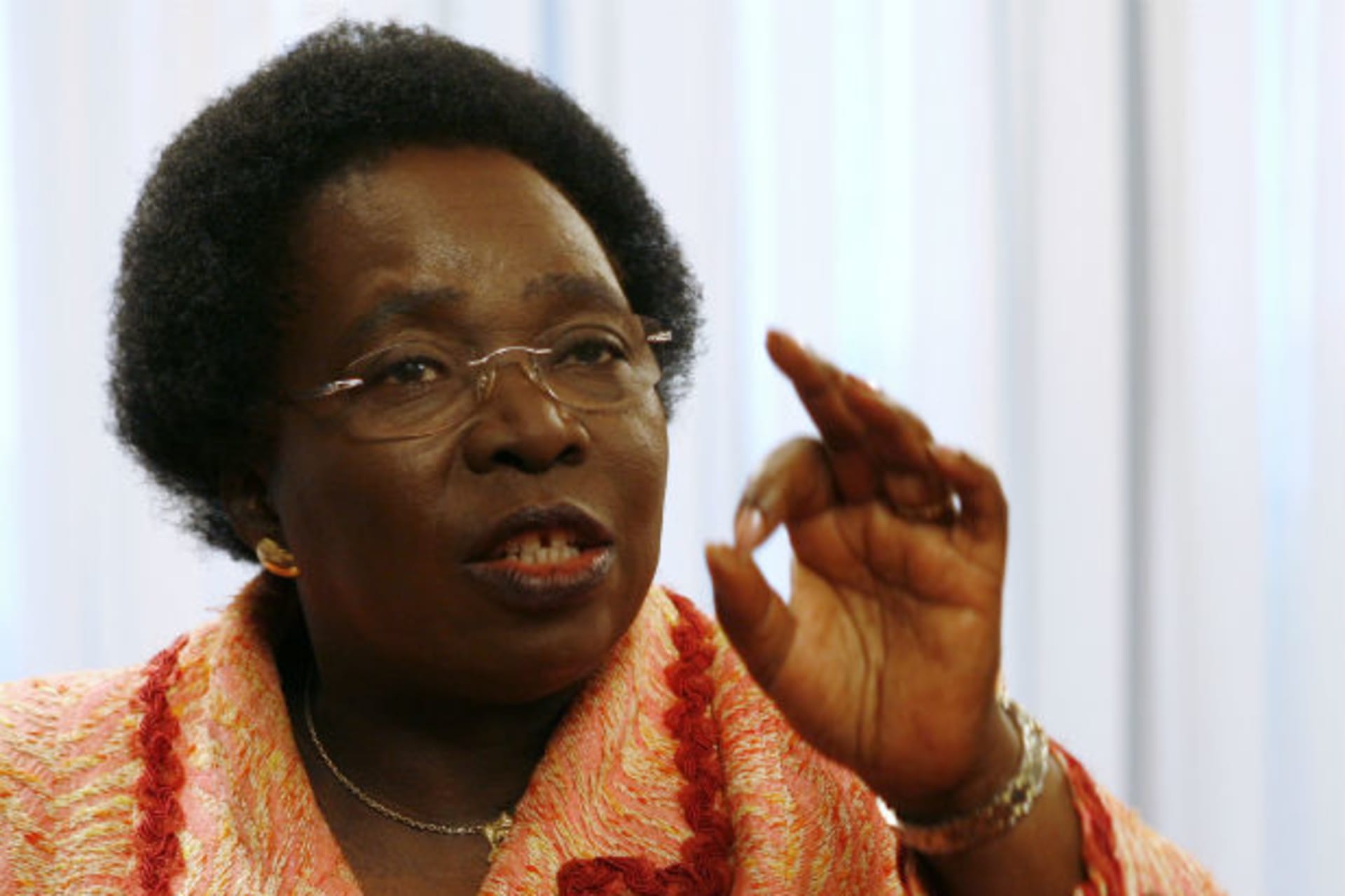 South Africa's Foreign Minister Nkosazana Dlamini-Zuma speaks during an interview in Moscow May 23, 2008.