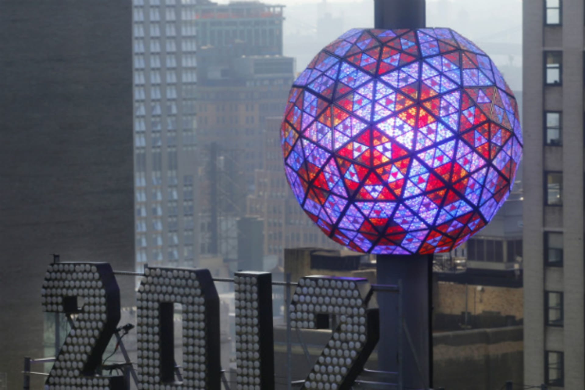 <p>The New Year’s Eve ball in New York (Mike Segar/courtesy Reuters).</p>
