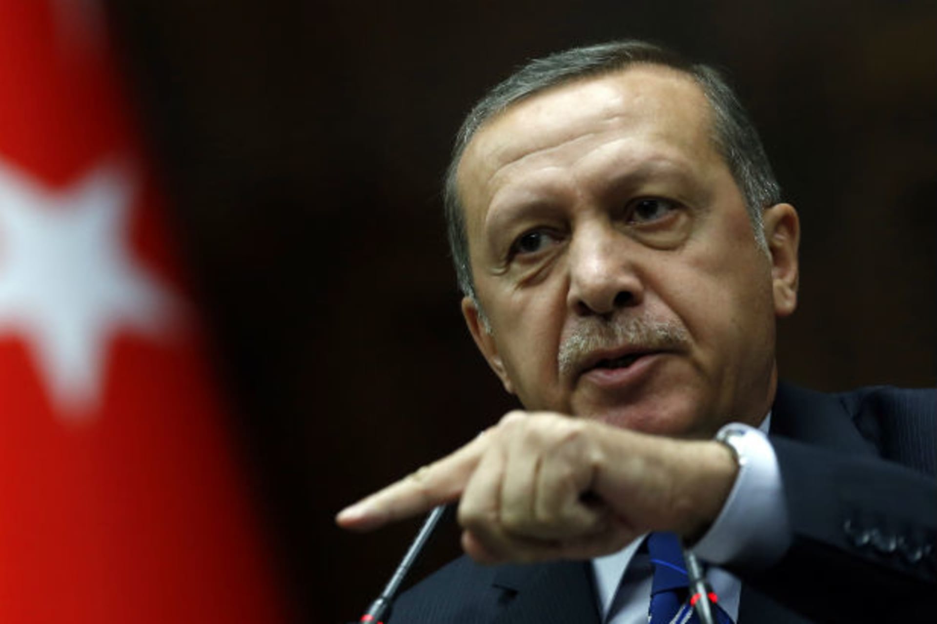 <p>Turkish Prime Minister Recep Tayyip Erdogan speaks before members of parliament from his Justice and Development Party (AKP) in Ankara on April 29, 2014.</p>
