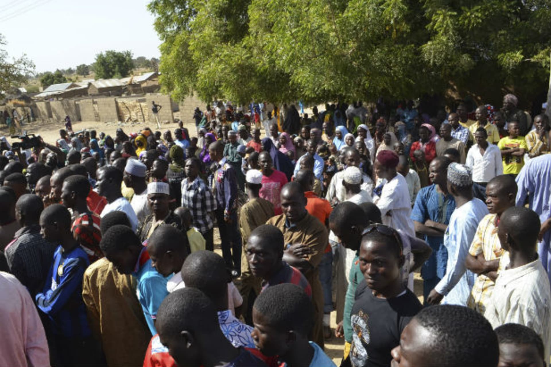 People from Gwoza, Borno State, displaced by the violence and unrest caused by the insurgency, are pictured at a refugee camp in Mararaba Madagali, Adamawa State, February 18, 2014.