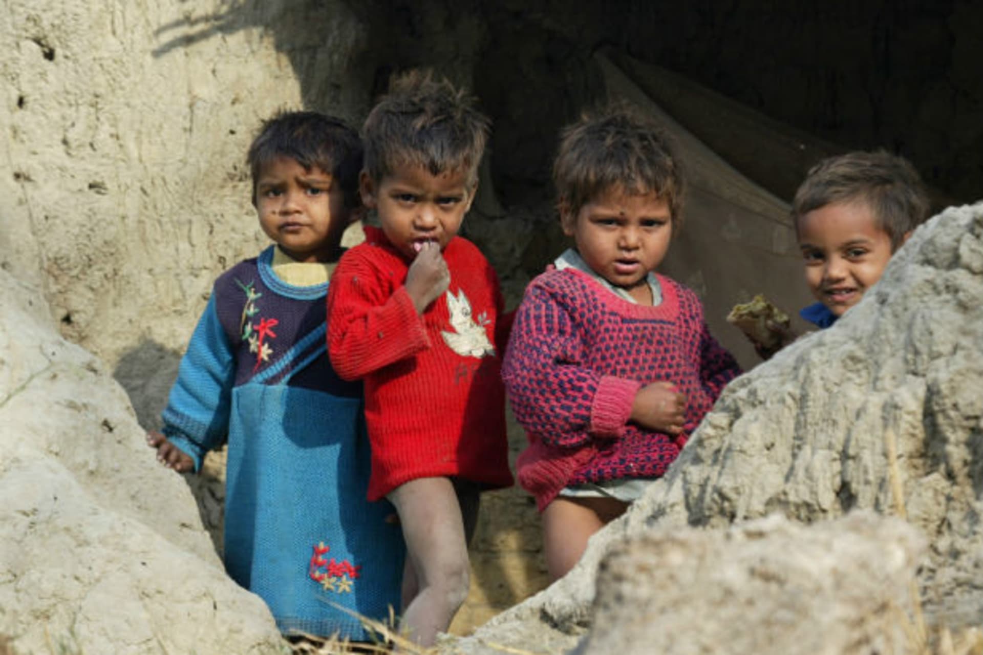 <p>Children of Dalits—also known as “untouchables”—are seen in the outskirts of the northern Indian city of Lucknow.</p>

