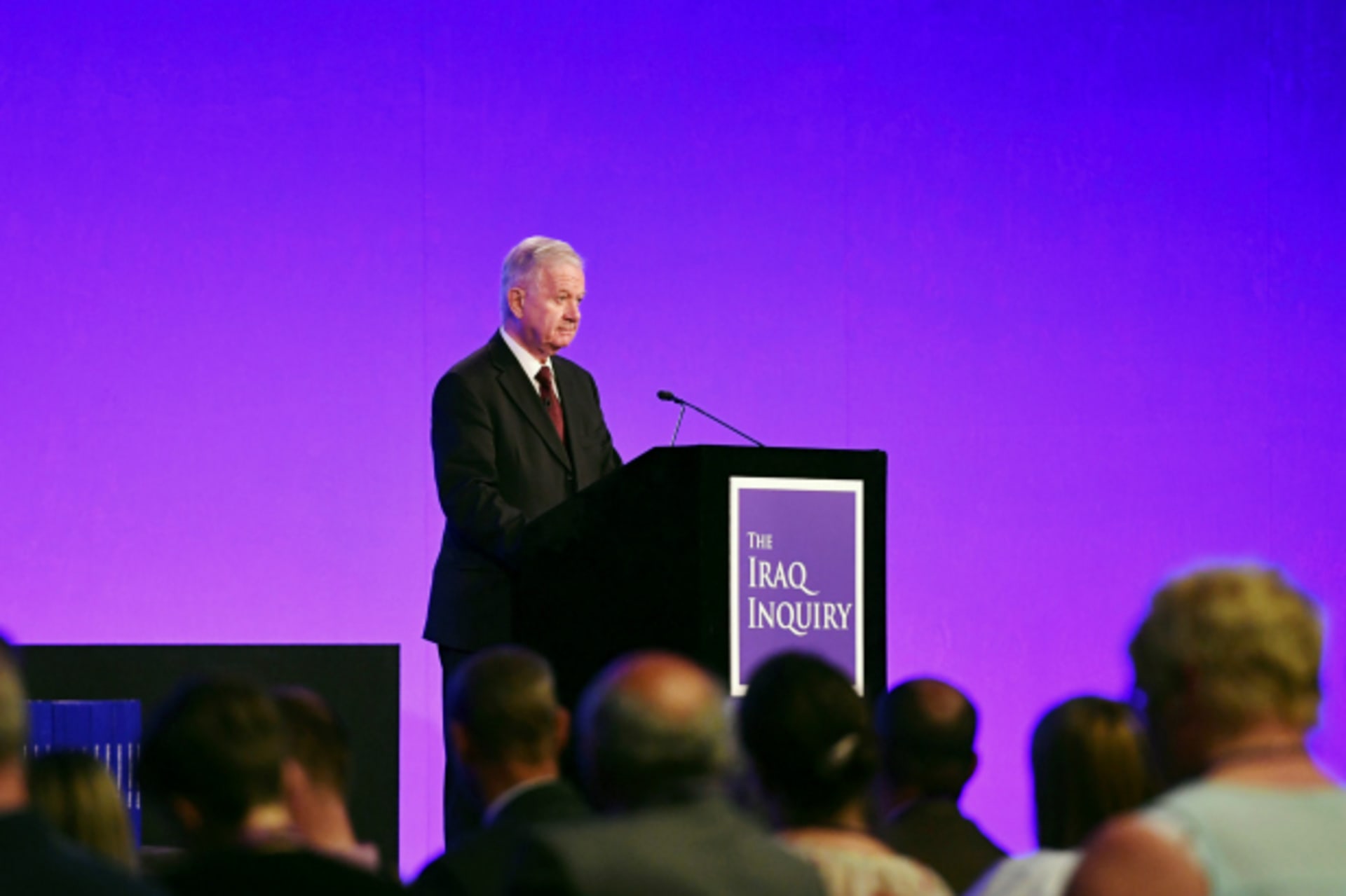 <p>Sir John Chilcot presents The Iraq Inquiry Report at the Queen Elizabeth II Centre in Westminster, London, Britain (Jeff J Mitchell/Reuters).</p>
