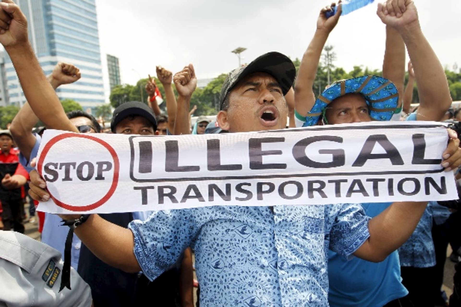 <p>Jakarta-ride-app-protests</p>
