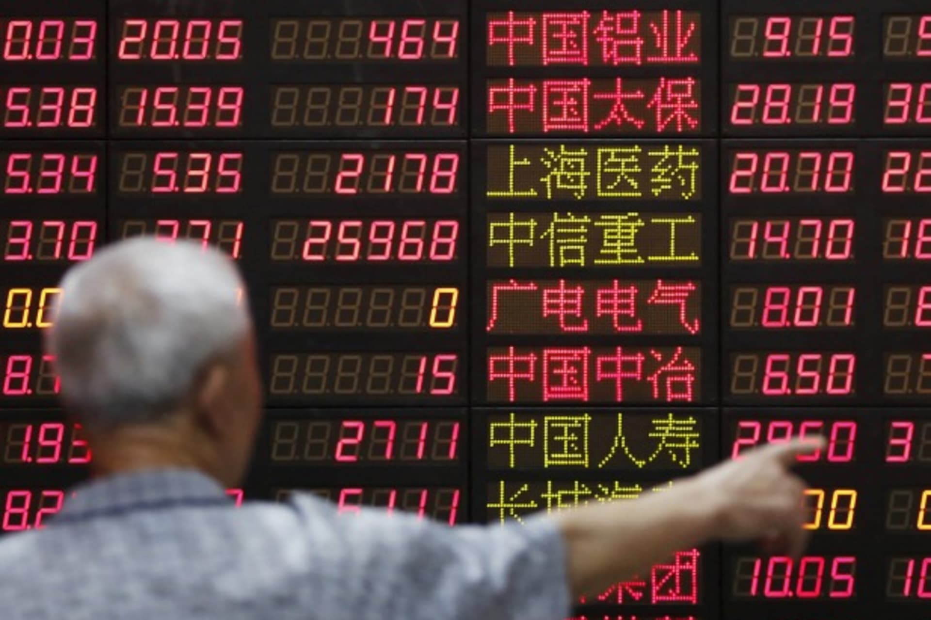 <p>An investor looks at information displayed on an electronic screen at a brokerage house in Shanghai, China, June 30, 2015. Chi…of government measures to stem a two-week-long market tumble appeared to win back some investor confidence (Aly Song/Reuters).</p>
