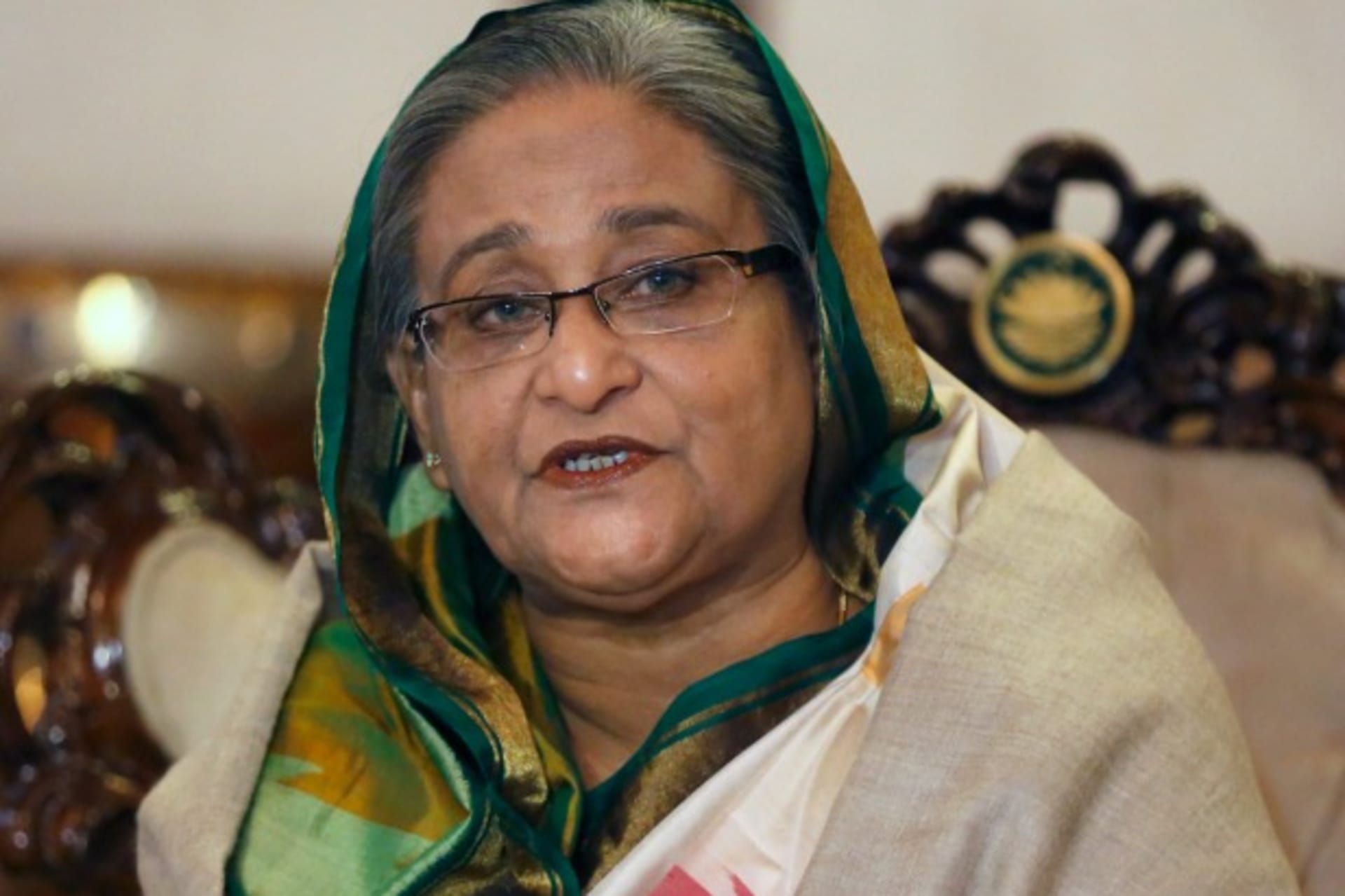 <p>Bangladesh’s Prime Minister Sheikh Hasina speaks during a media conference in Dhaka on January 6, 2014. (Andrew Biraj/Courtesy Reuters)</p>
