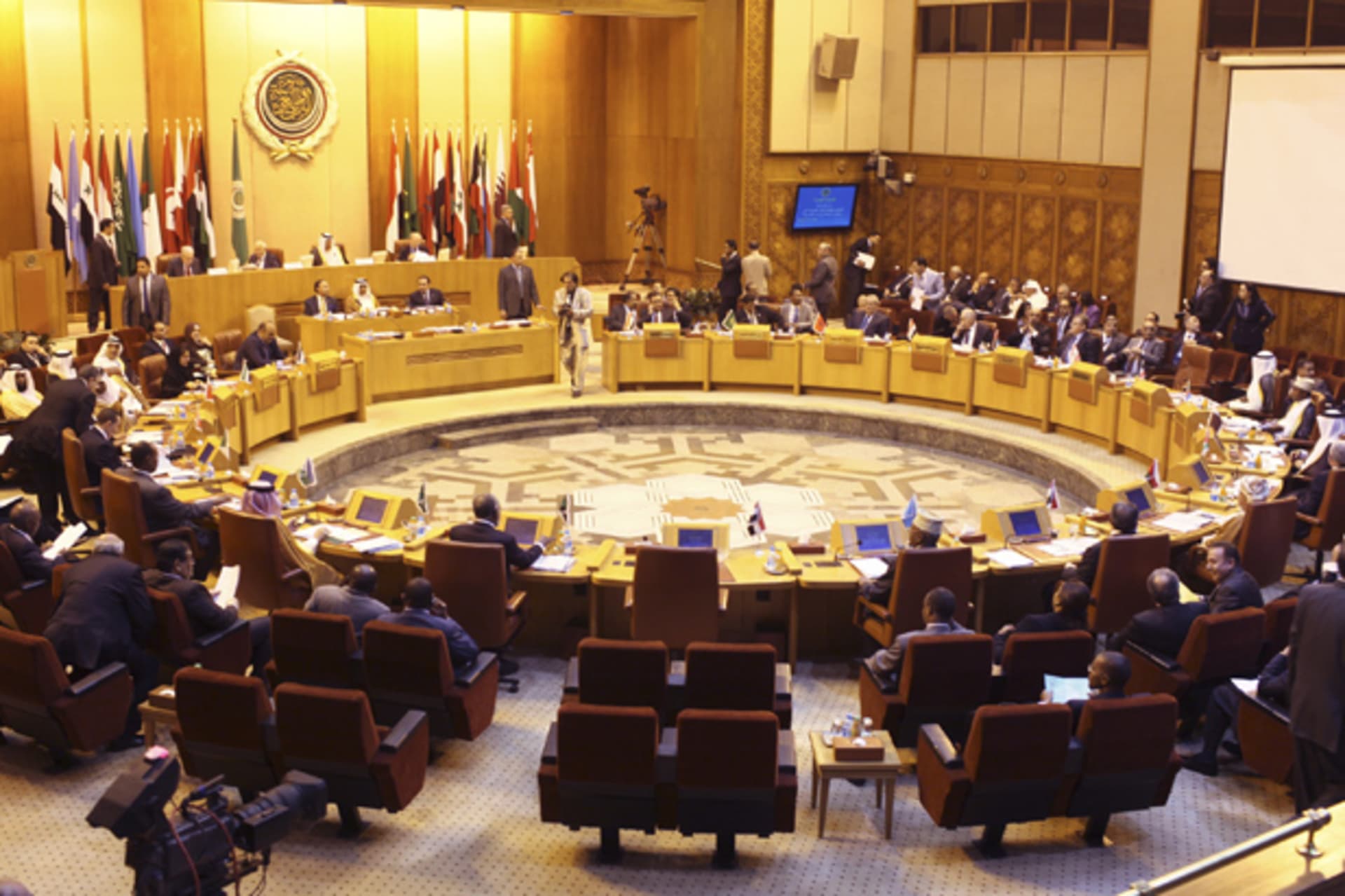 A general view of the Arab League foreign ministers meeting on Syria at the Arab League headquarters in Cairo