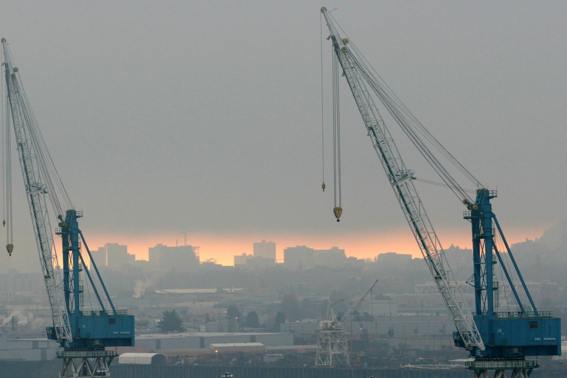 <p>Shipping cranes are seen at the port of Portland, Oregon, on November 17, 2005.</p>