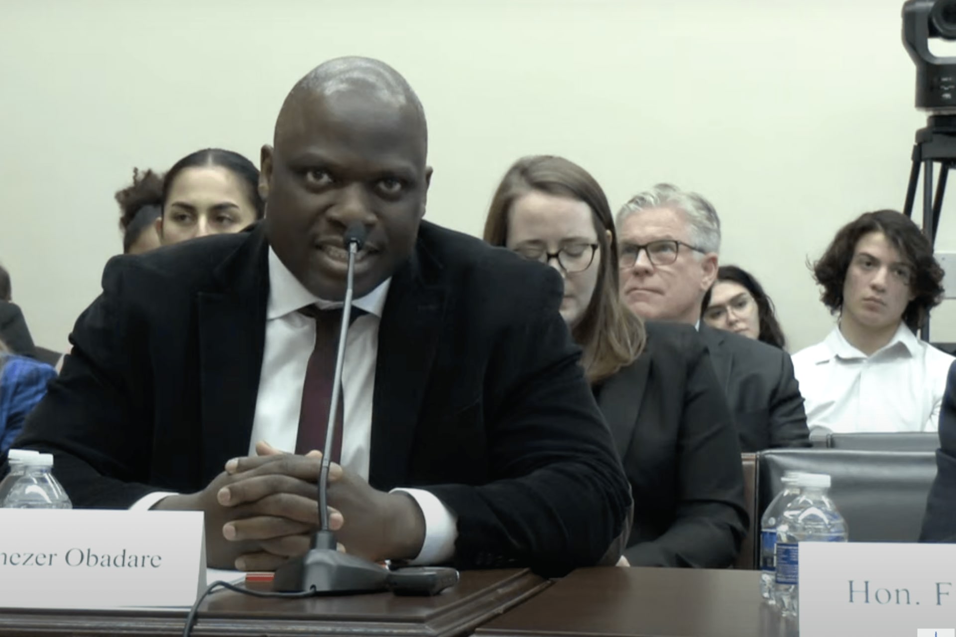 <p>Ebenezer Obadare testifying on “The Future of Freedom in Nigeria” at a House Foreign Affairs Subcommittee on Africa meeting held on February 14, 2024.</p>
