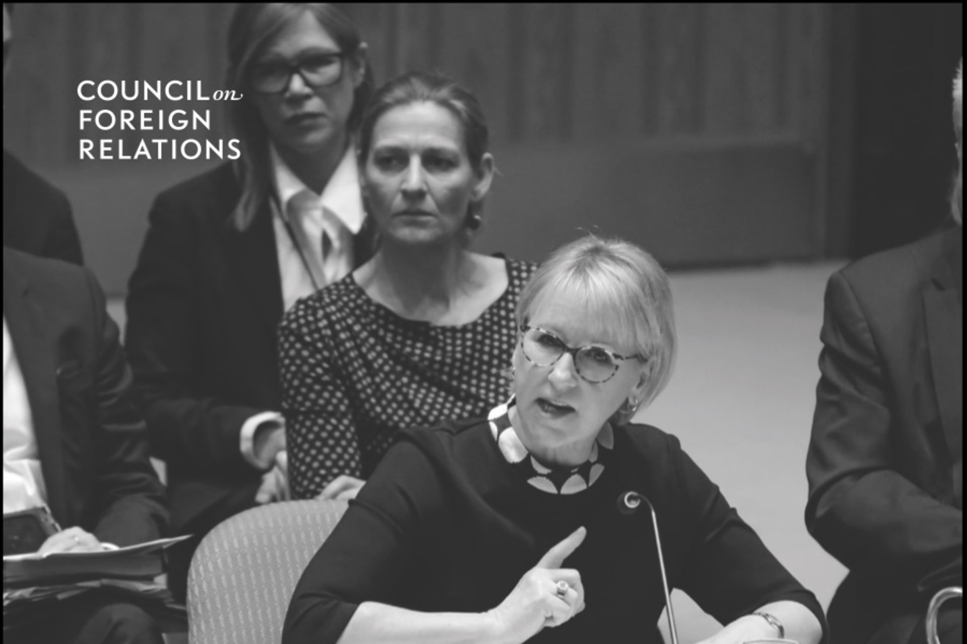 <p>Sweden’s Foreign Minister Margot Wallström addresses the UN Security Council Open Debate on Women, Peace, and Security, in New York, on October 27, 2017.</p>
