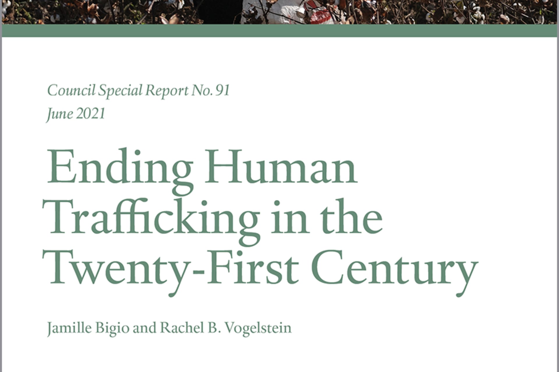 Ending Human Trafficking in the Twenty-First Century Cover Image
