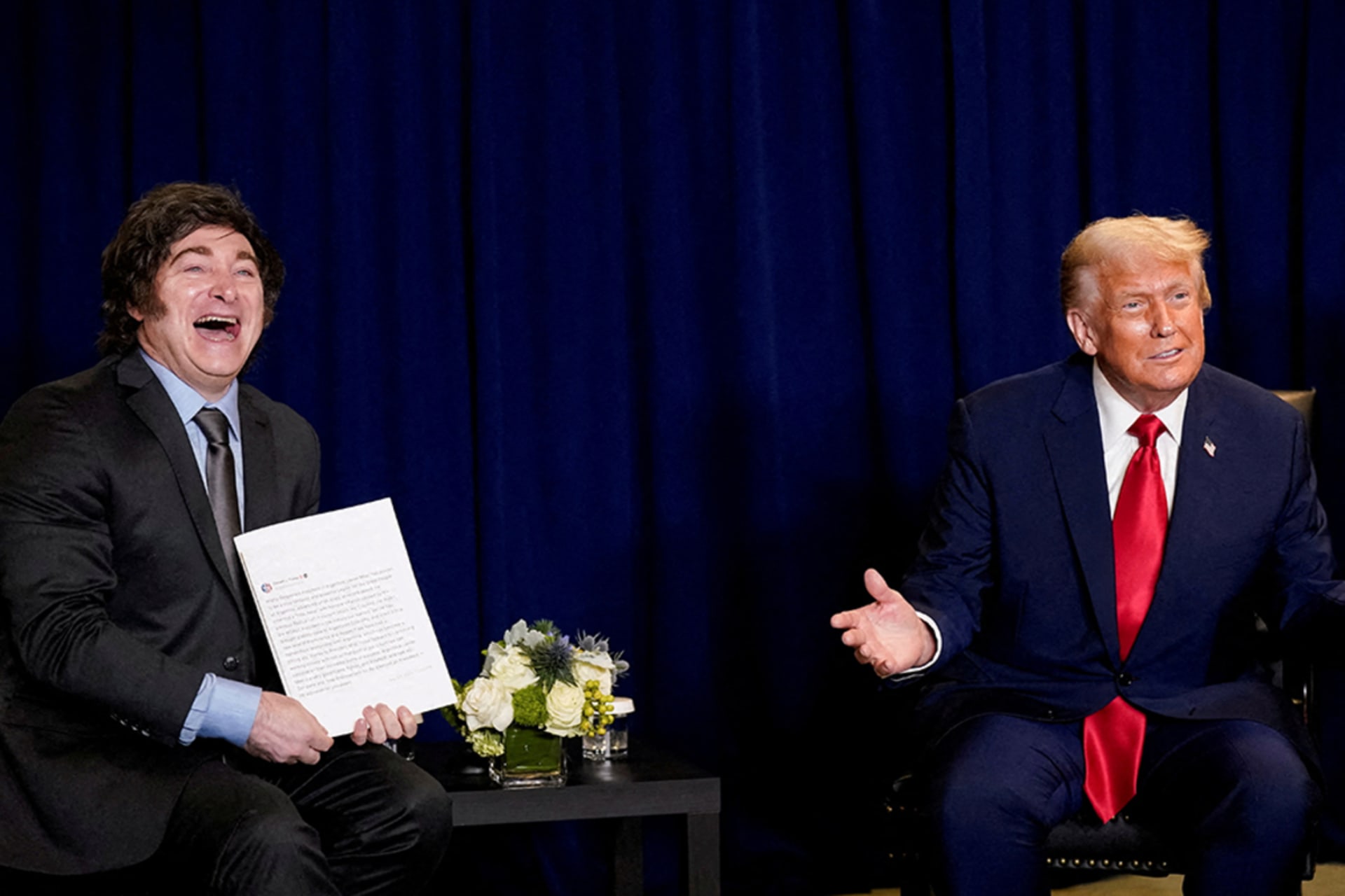 <p>President Donald Trump and Argentina’s President Javier Milei meet during the eightieth UN General Assembly in New York City, September 23, 2025.</p>
