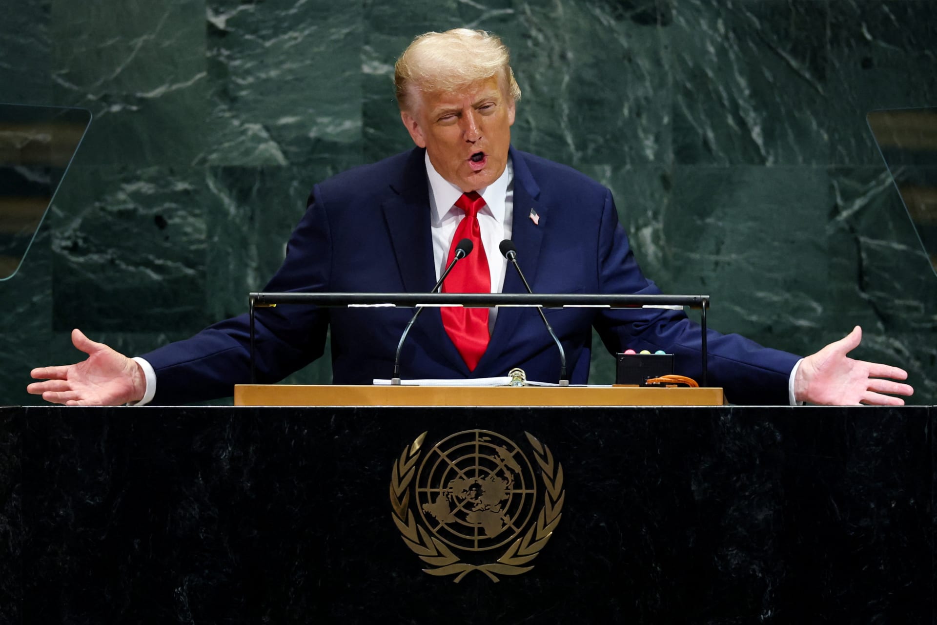 <p>U.S. President Donald Trump addresses the 80th United Nations General Assembly in New York City on September 23, 2025. </p>
