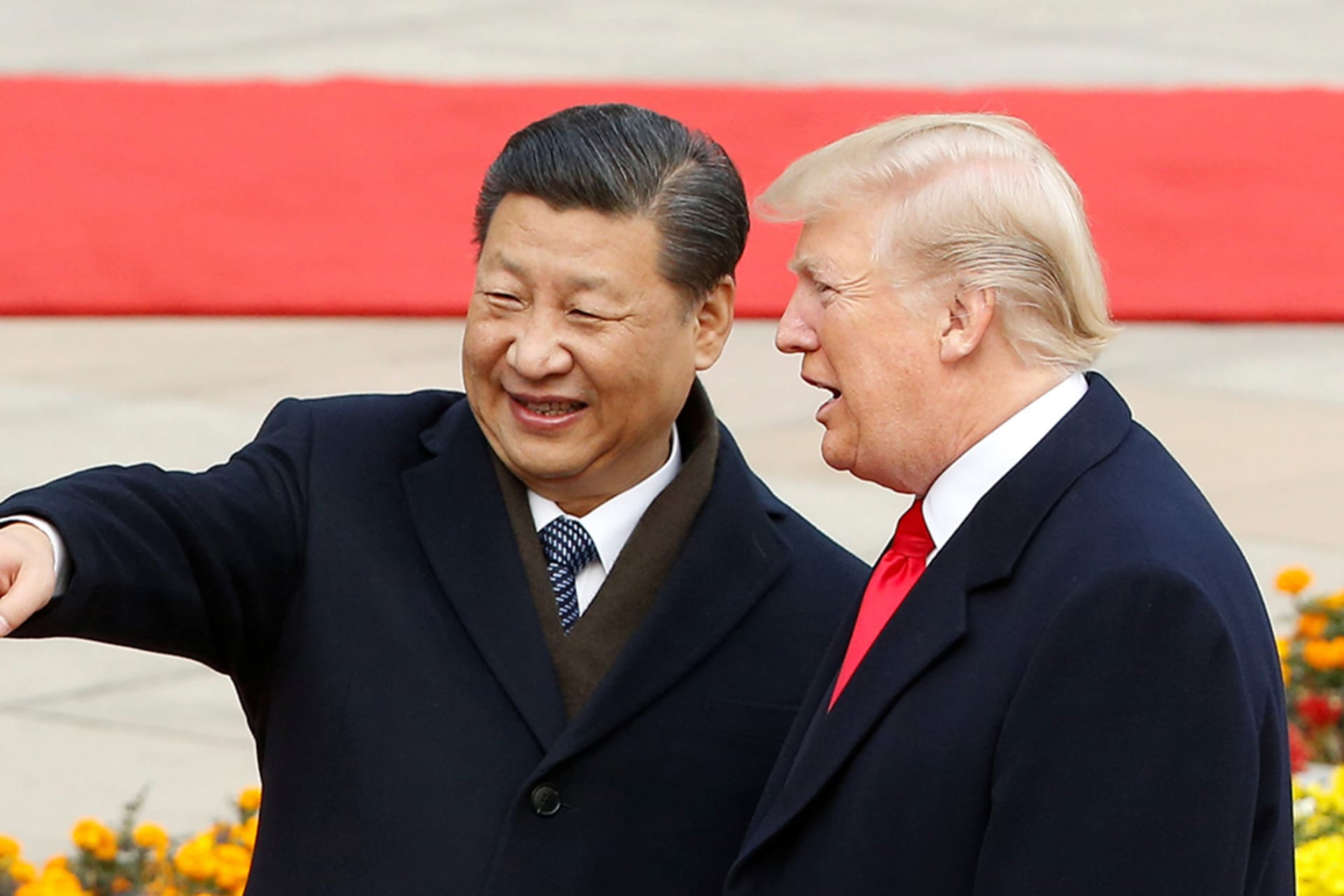 <p>U.S. President Donald Trump and China’s President Xi Jinping attend a welcoming ceremony in Beijing, China, November 9, 2017. </p>
