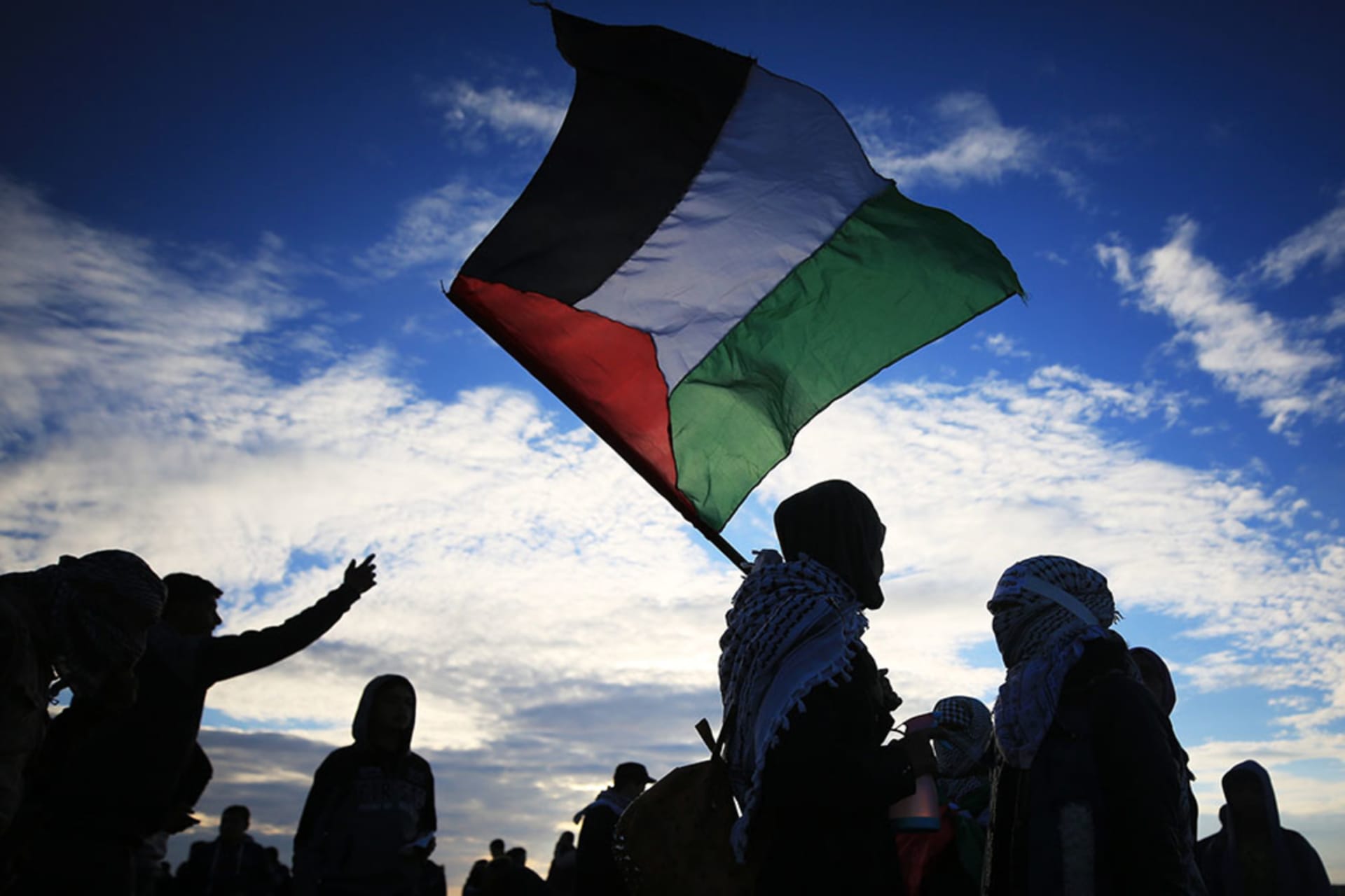 <p>Palestinians take part in the Great March of Return demonstration in the Shuja’iyya neighborhood of Gaza City, Gaza, on February 22, 2019. </p>

