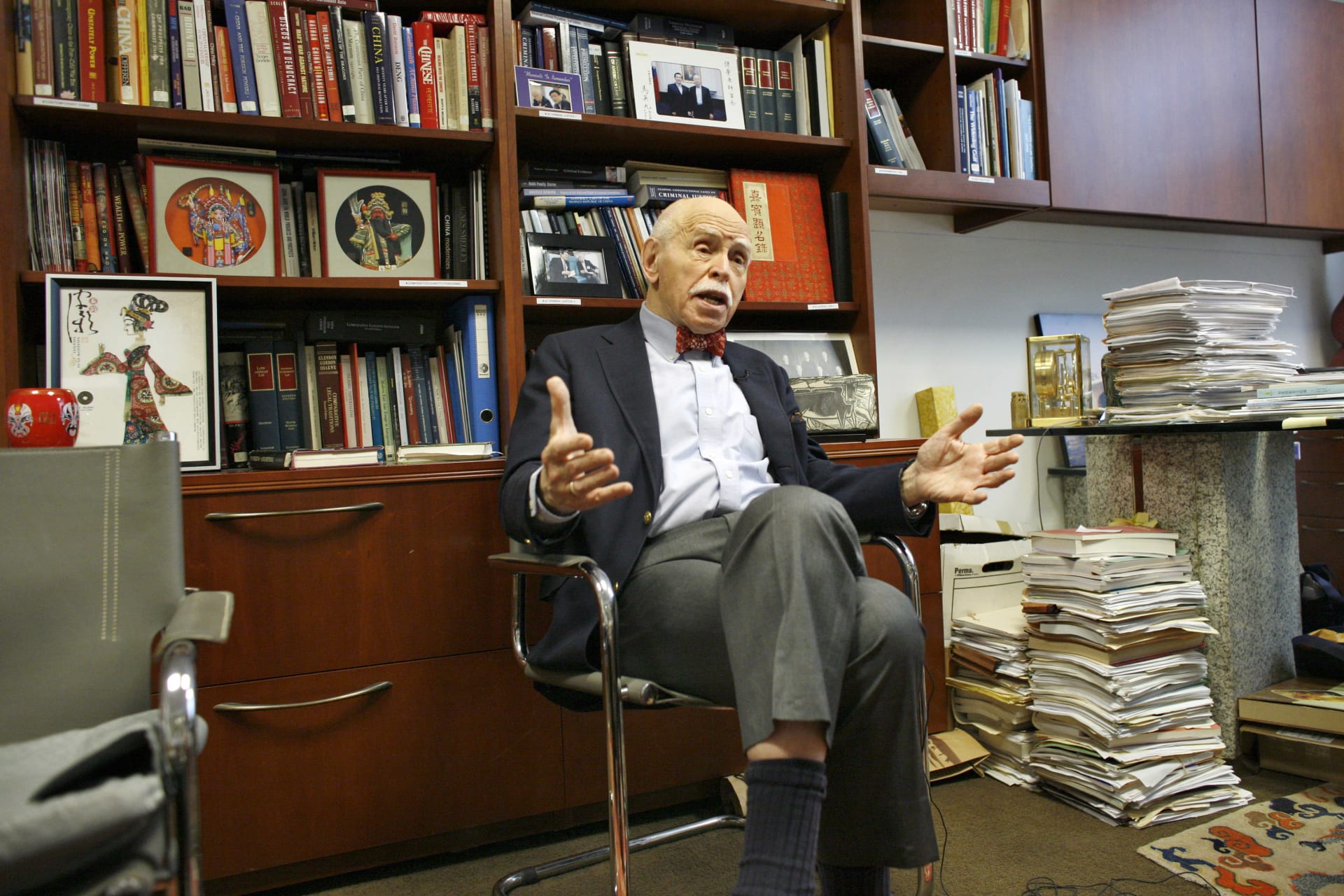 <p>Jerry Cohen sits in his office at New York University. </p>
