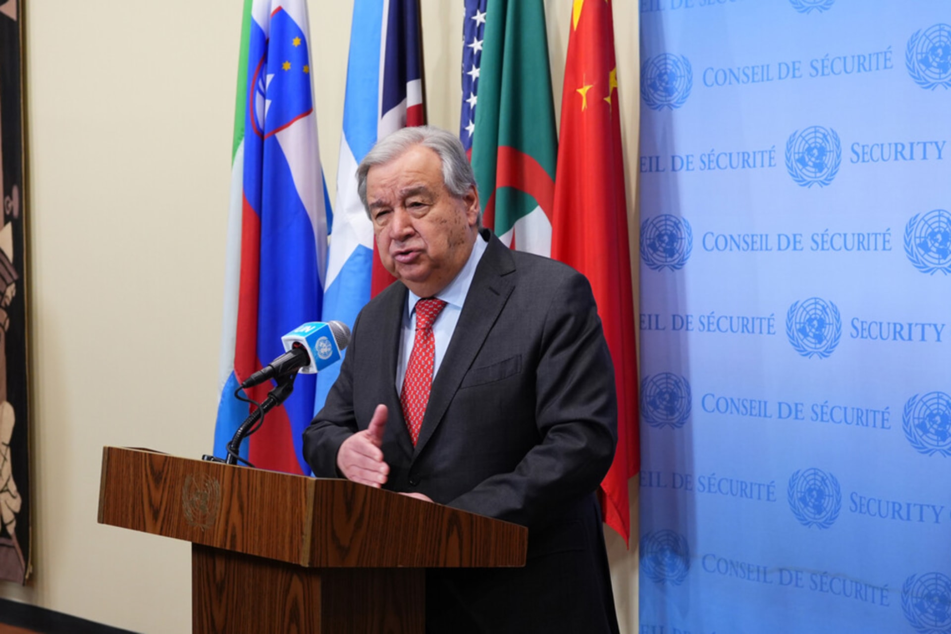 <p>UN Secretary-General António Guterres launches the UN80 Initiative at the organization’s headquarters in New York City, March 12, 2025.</p>
