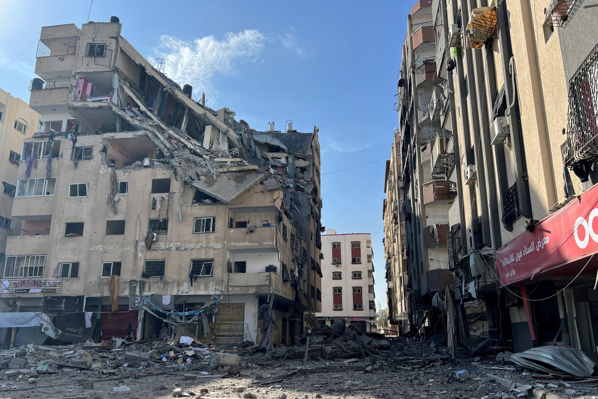 <p>Damaged residential buildings are seen in Gaza City.</p>
