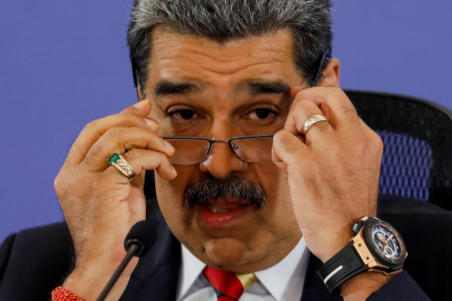 Photo of Venezuelan Leader Nicolas Maduro giving address