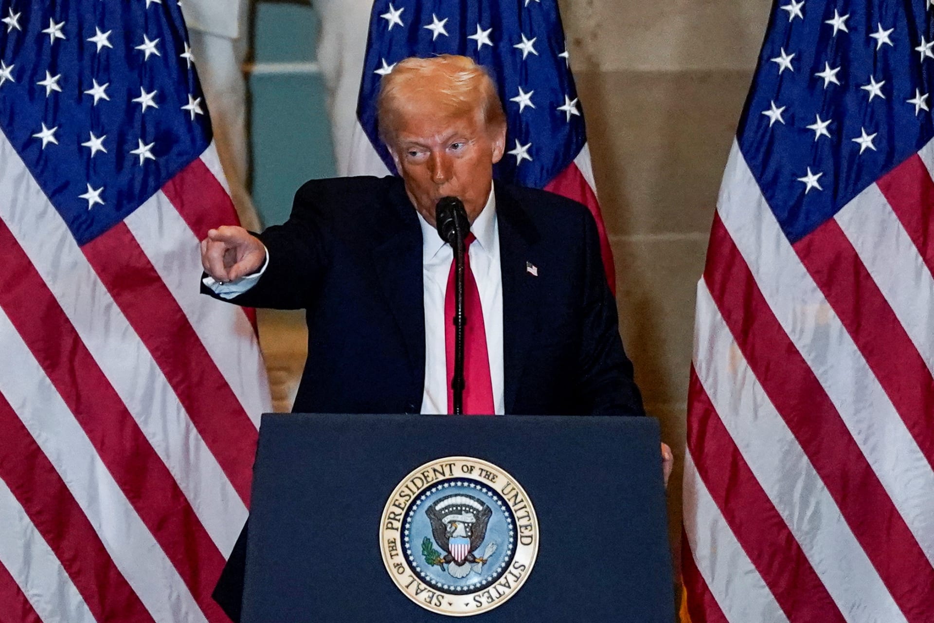 Photo of U.S. President Donald Trump at the National Prayer Breakfast