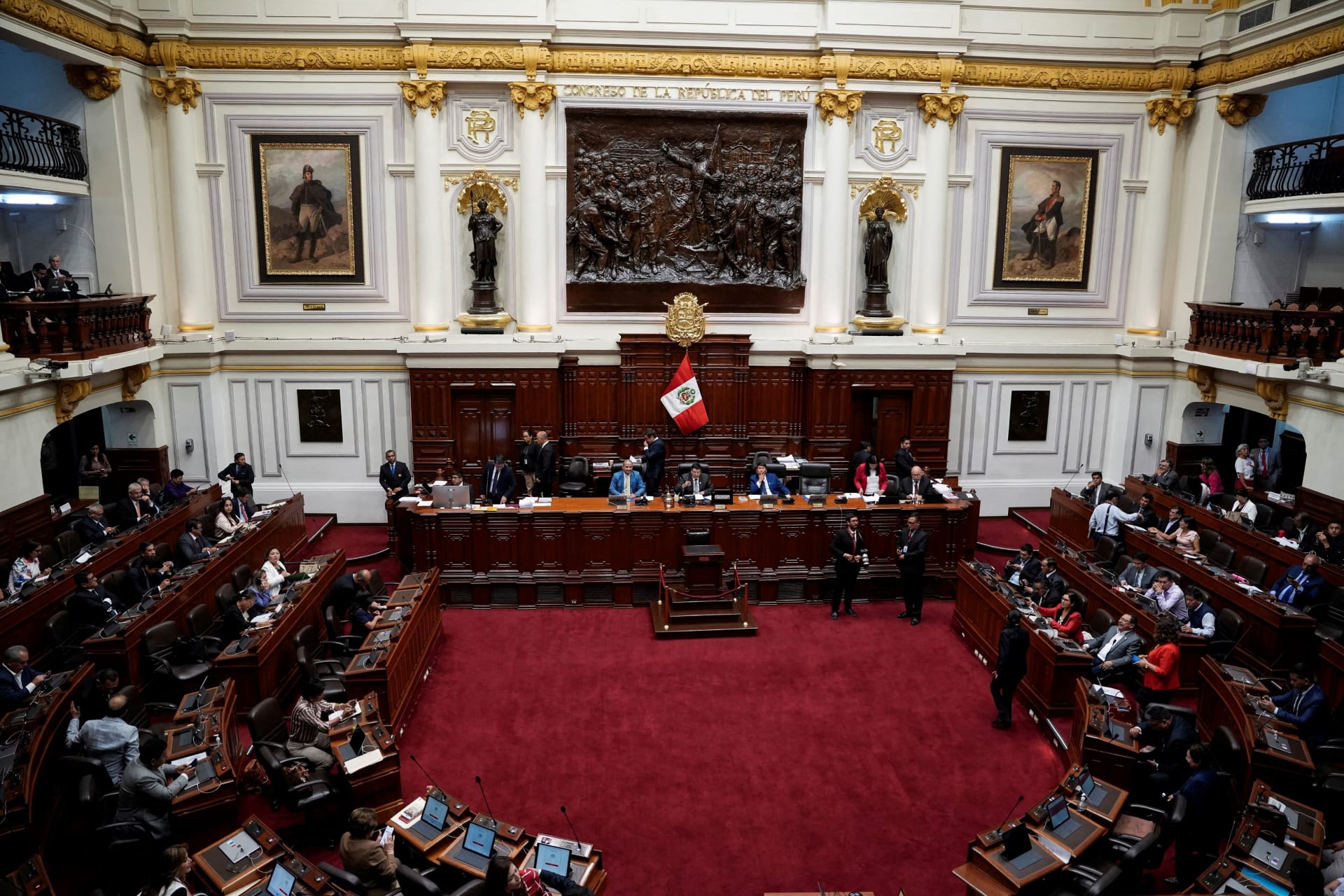 Members of Peru's Congress vote to impeach Peruvian President Dina Boluarte