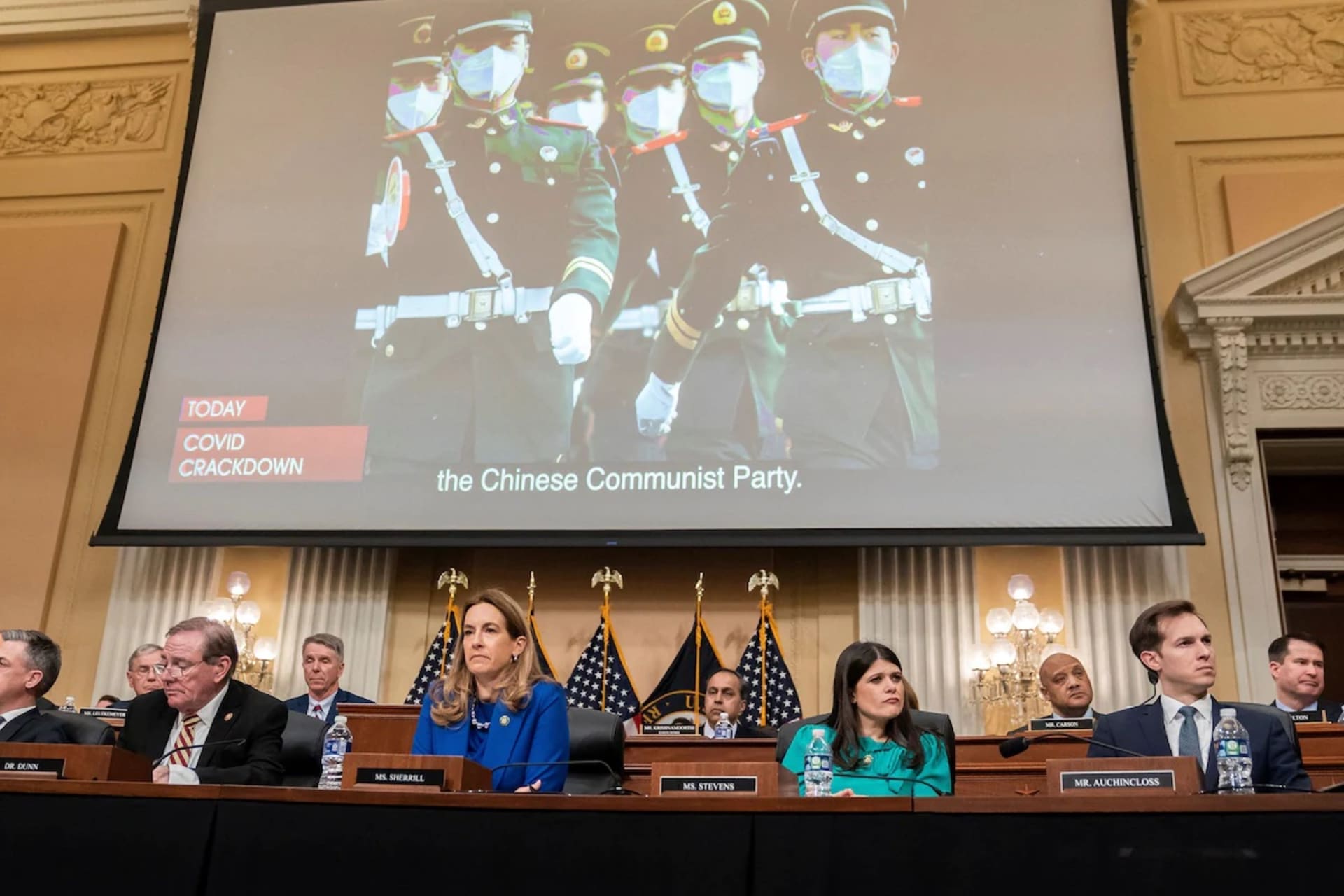 <p>Members of the House Select Committee on the Strategic Competition Between the United States and the Chinese Communist Party at a hearing in D.C. on Feb. 28.</p>
