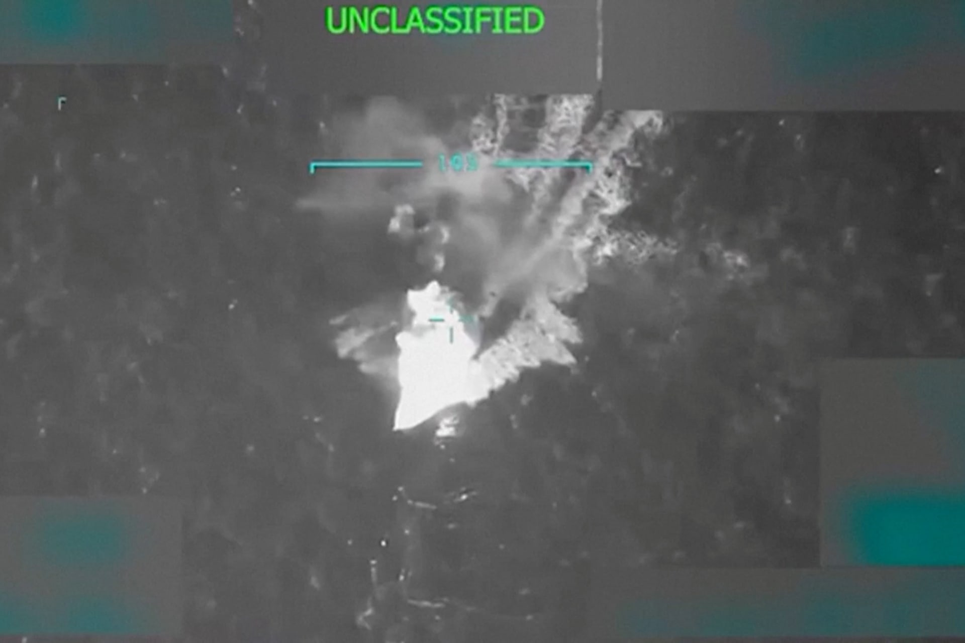 <p>A vessel burns in a still image taken from a video released by the U.S. government on September 15, 2025, depicting what U.S. President Donald Trump said was a U.S. military strike on a Venezuelan drug cartel boat.</p>
