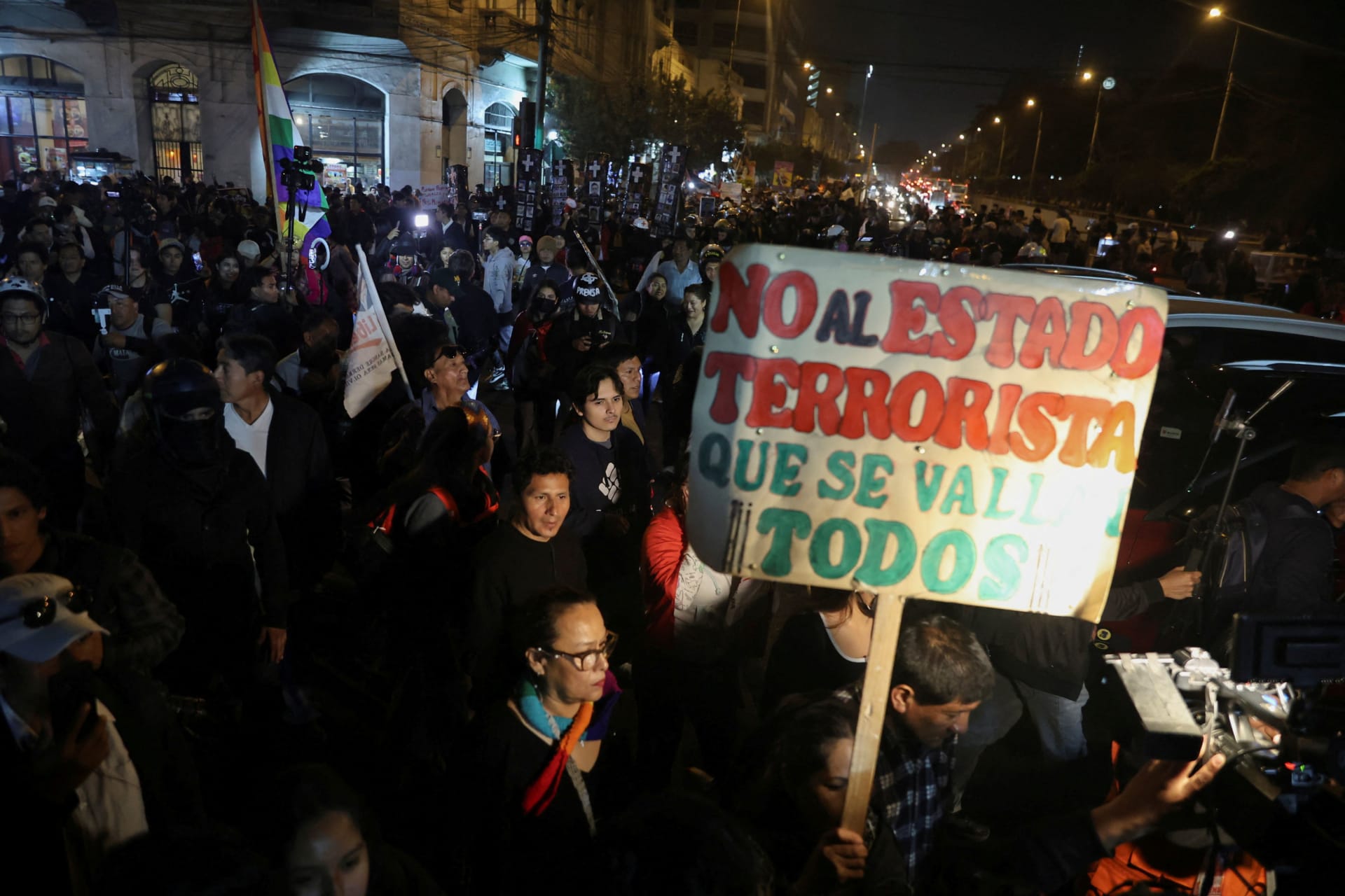 Photo of protests in Peru over rising crime, economic instability, and government corruption