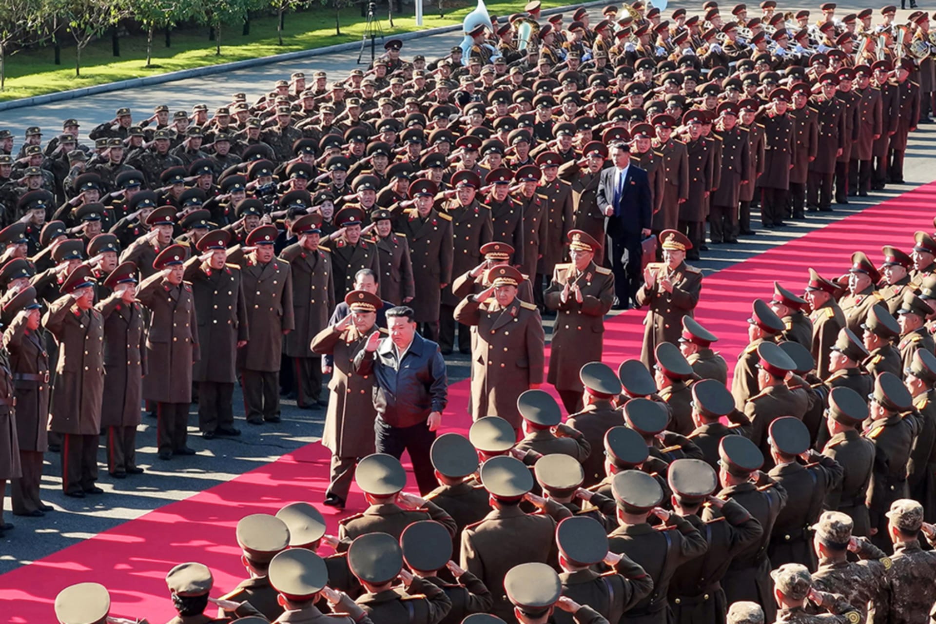 <p>North Korean leader Kim Jong Un visits the command headquarters of the 11th Corps of the North Korean People’s Army in Tokchon, North Korea, November 2, 2025.</p>
