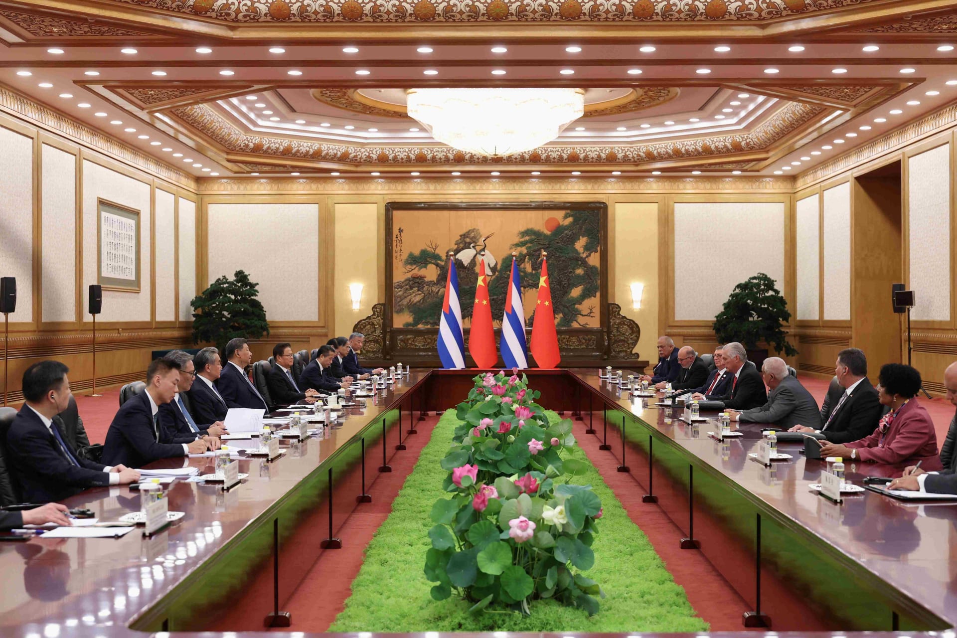 <p>Chinese President Xi Jinping and Cuban President Miguel Diaz-Canel meet in The Great Hall of the People on September 04, 2025 in Beijing, China.</p>
