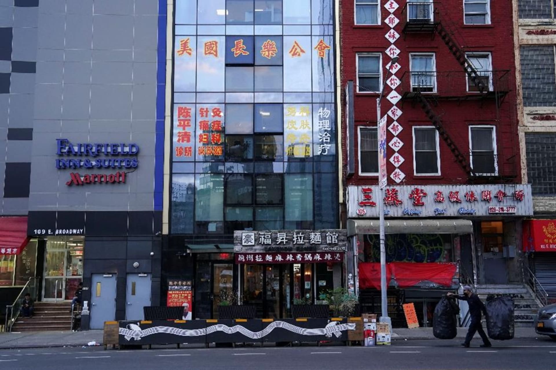 <p>The former office of the America ChangLe Association, described by United States authorities as a Chinese ‘secret police station’ masquerading as a community gathering place for residents from China’s Fujian province, in New York City on April 17, 2023.</p>
