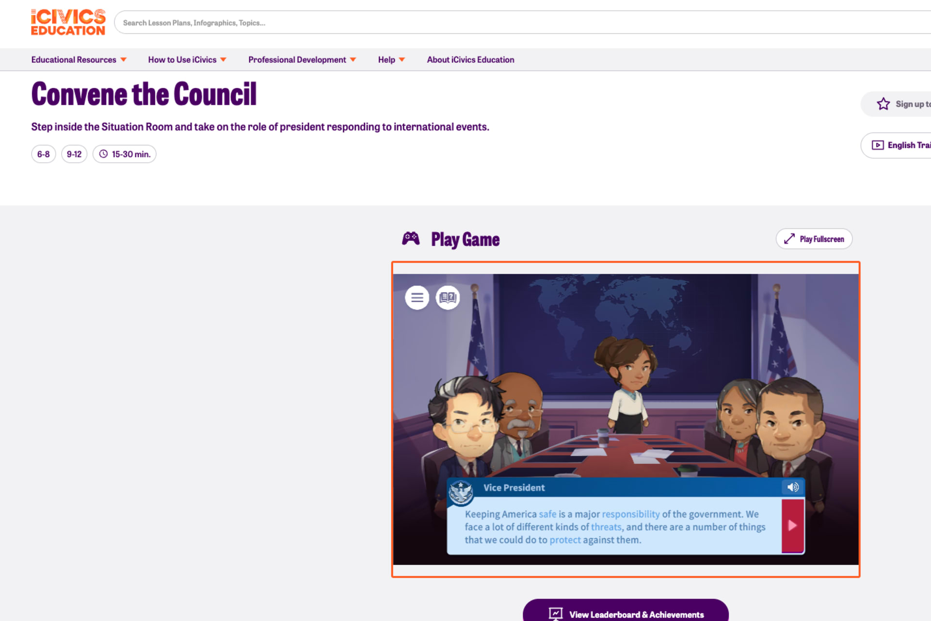 <p><a title="Convene the Council" href="https://www.icivics.org/games/convene-council" target="_blank" rel="noopener" data-mrf-link="https://www.icivics.org/games/convene-council">Convene the Council</a></p>