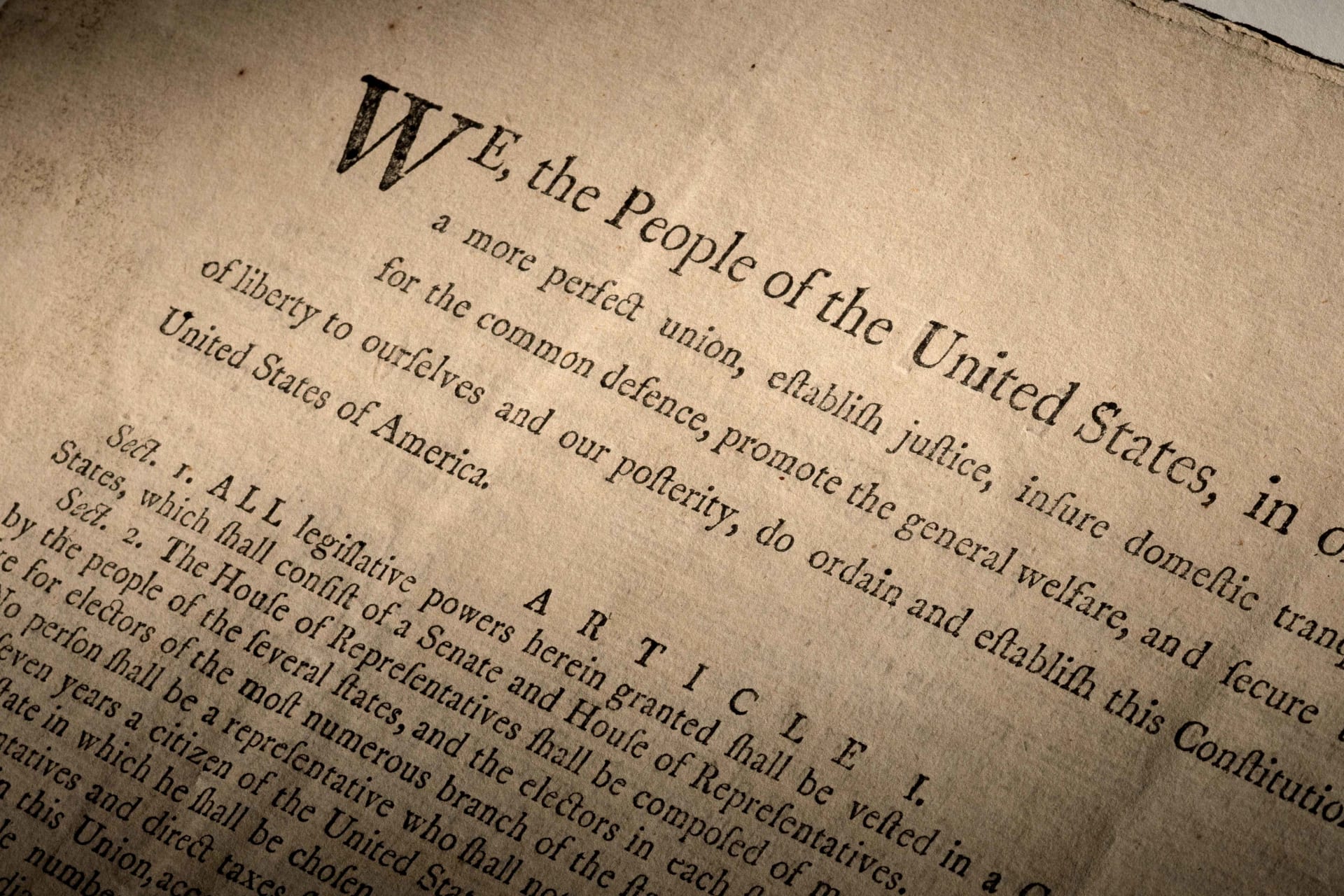 <p>A 1787 copy of the United States Constitution that sold for $43.2 million, a new world record for the most valuable historical document ever sold at an auction, at Sotheby’s in the Manhattan borough of New York City, New York, U.S. September 9, 2021.</p>
