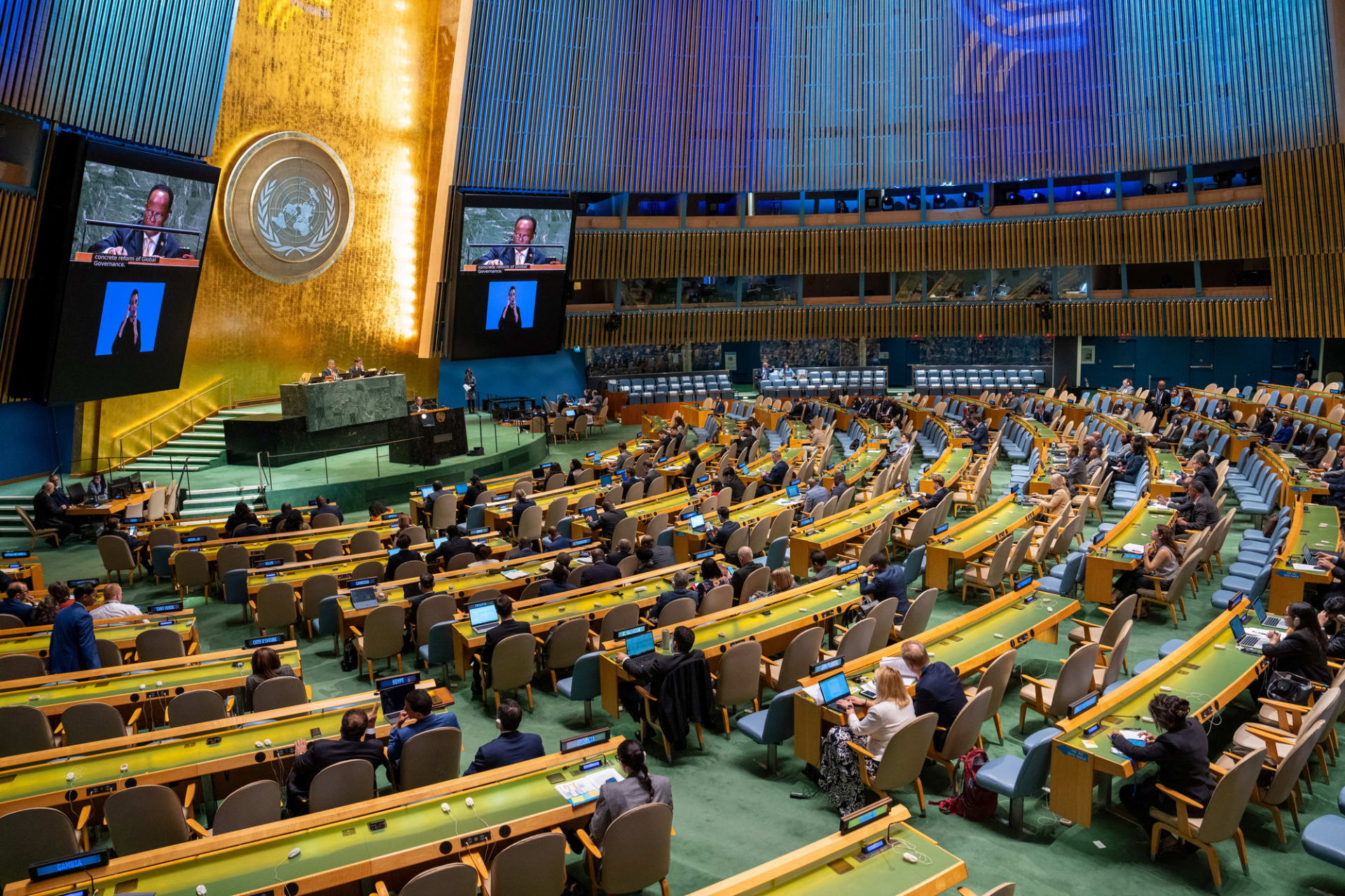 <p>A view of the UN General Assembly during the “Summit of the Future” at the UN Headquarters in New York, NY on September 22, 2024.</p>
