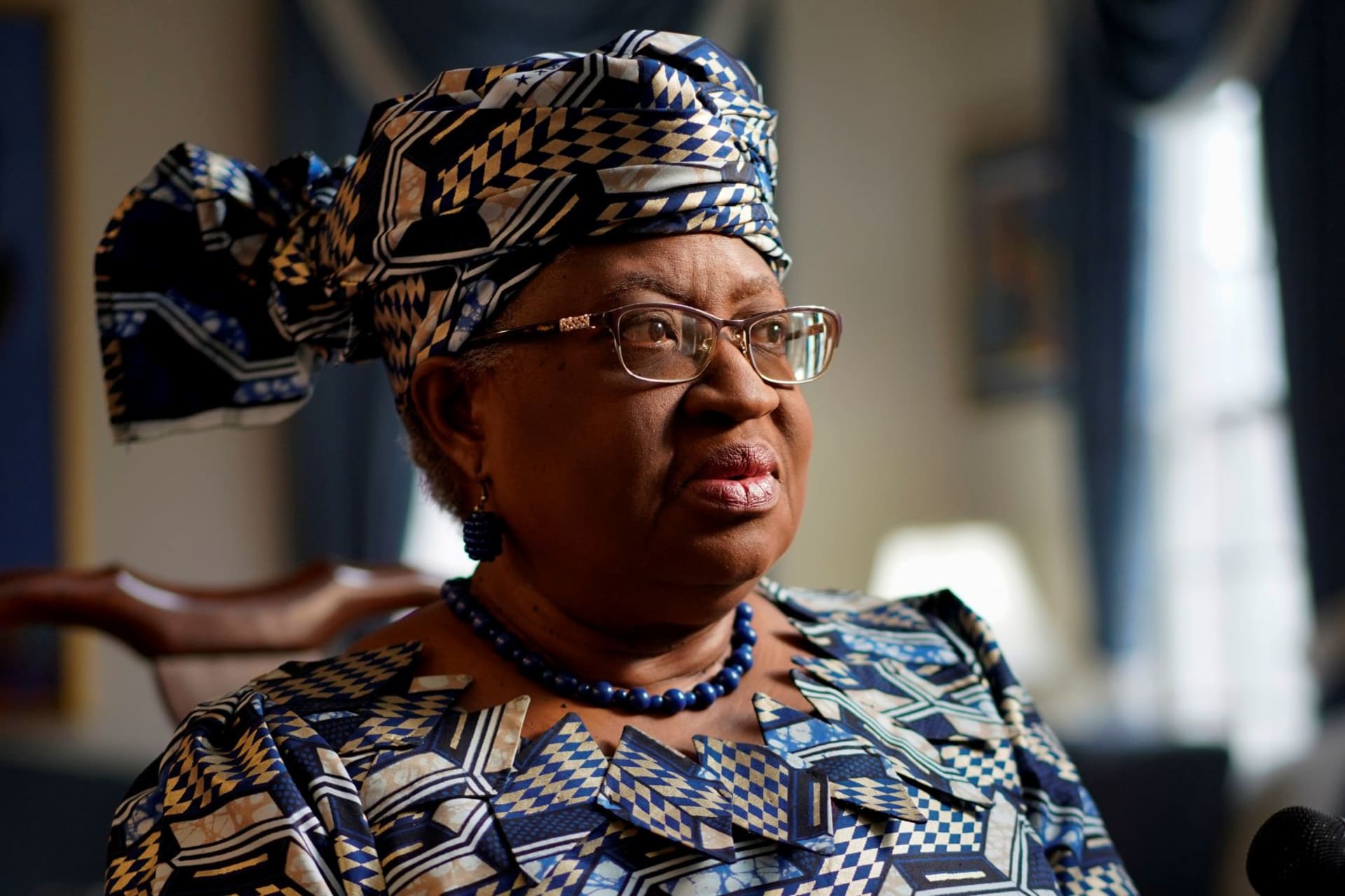 <p>Ngozi Okonjo-Iweala sits down for an interview with Reuters. </p>

