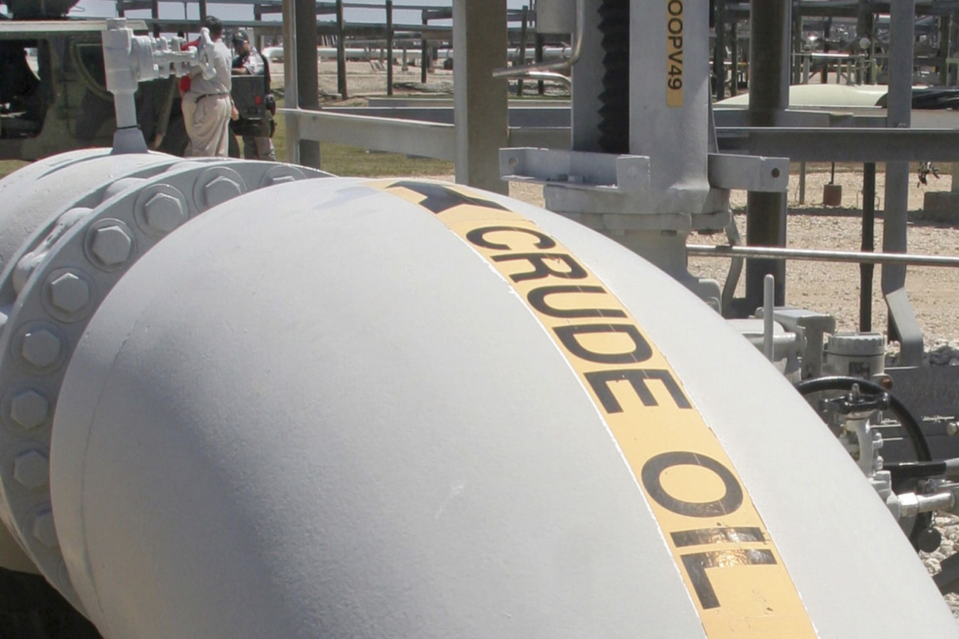 <p>Private security contractors patrol the U.S. Department of Energy’s Strategic Petroleum Reserve in Bryan Mound, Texas, on May 20, 2008.</p>